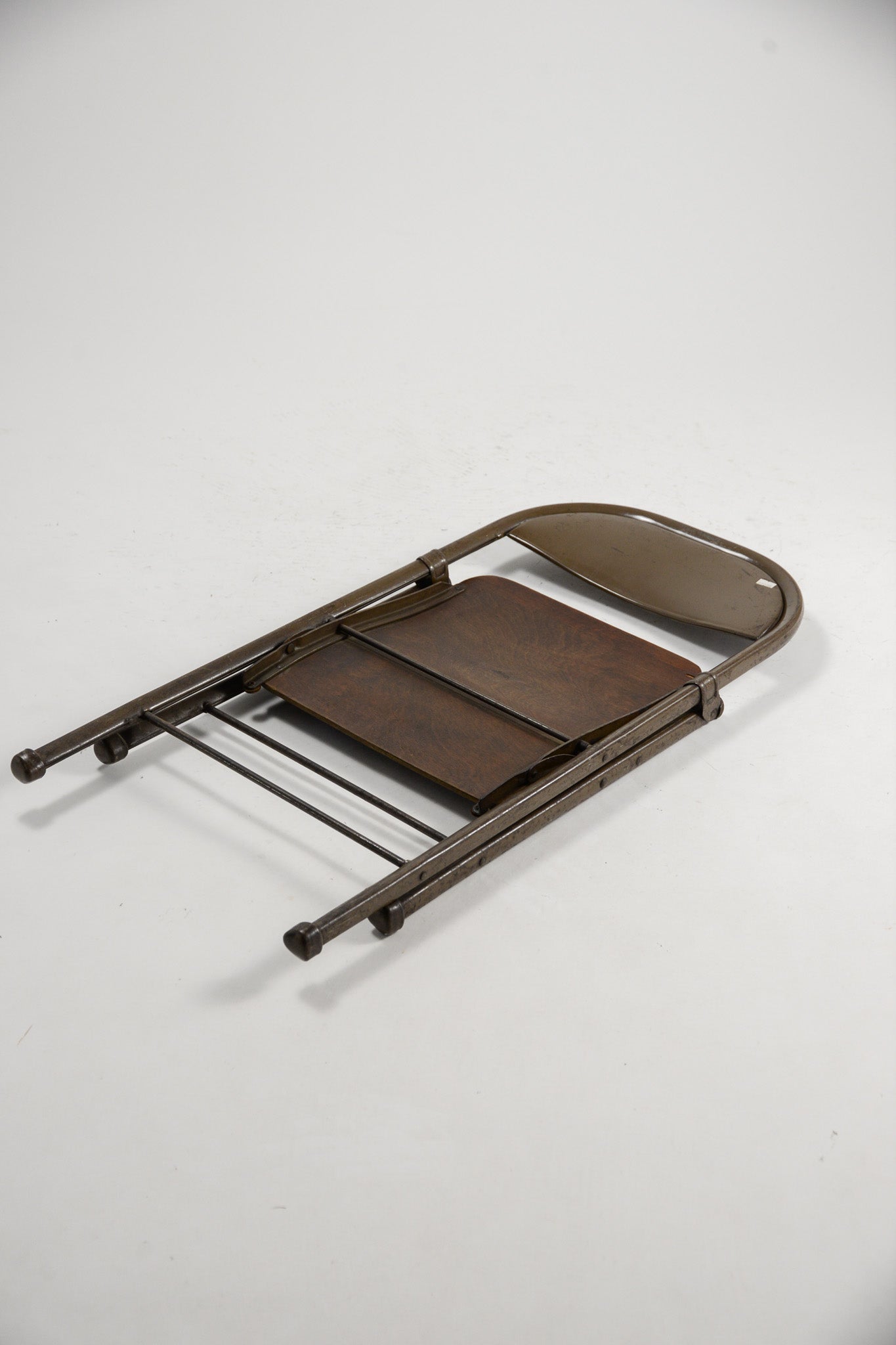 Folding Chair with Wood Seat &amp; Metal Frame / 木座面×メタル 折りたたみイス