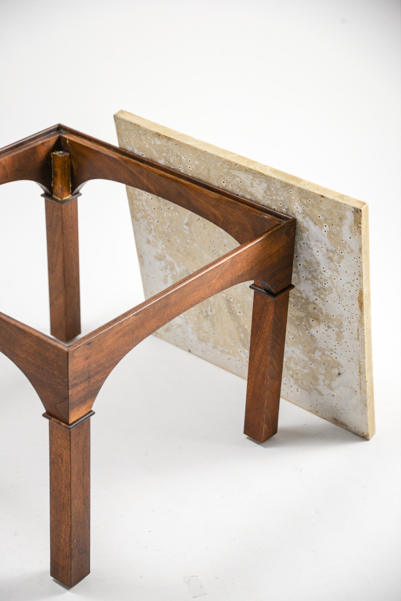Square Table with Marble Top by John Keal for Brown Saltman/ 大理石天板スクエアテーブル