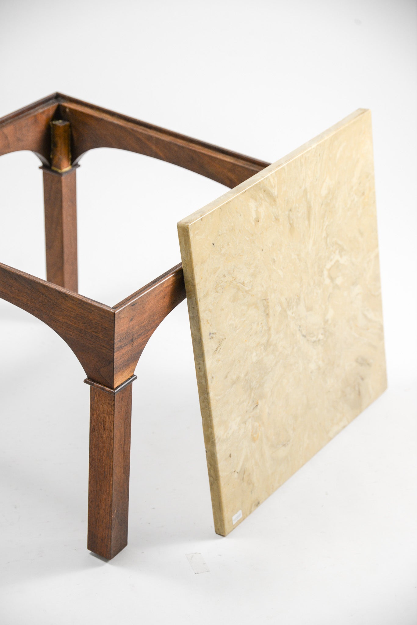 Square Table with Marble Top by John Keal for Brown Saltman/ 大理石天板スクエアテーブル