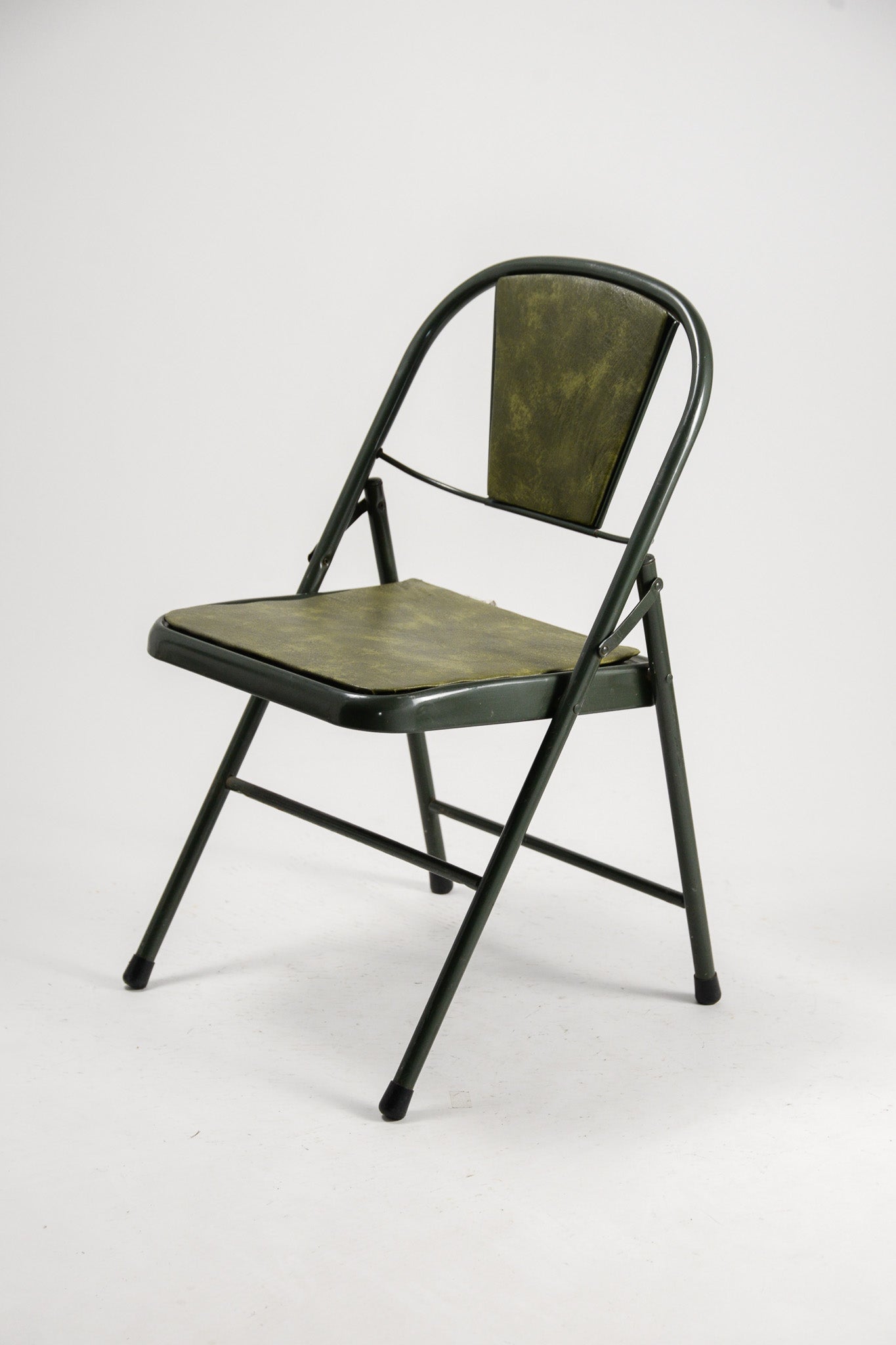 Green Fabric Folding Chair / 緑ファブリック 折りたたみイス