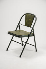 Green Fabric Folding Chair / 緑ファブリック 折りたたみイス
