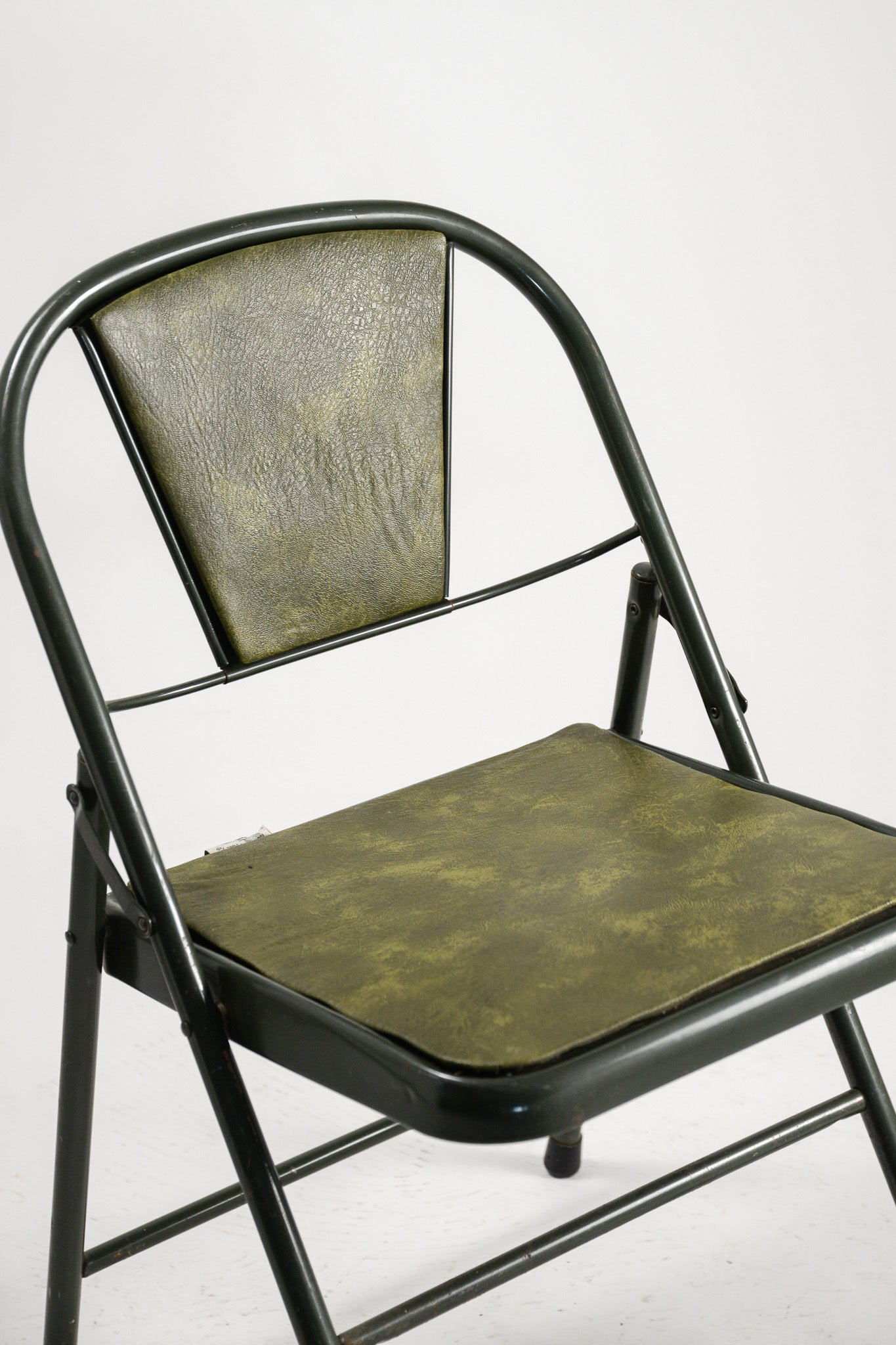 Green Fabric Folding Chair / 緑ファブリック 折りたたみイス