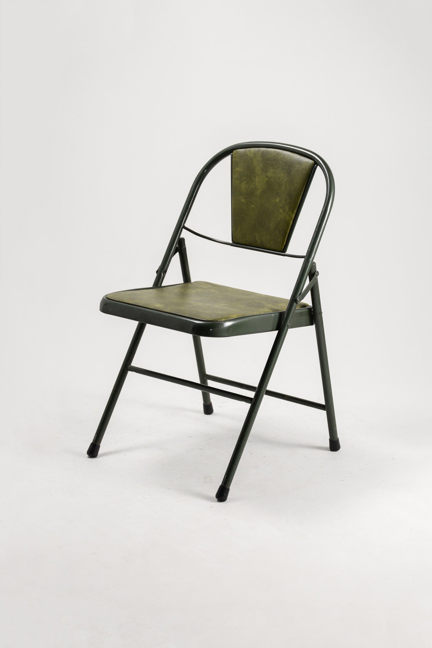 Green Fabric Folding Chair / 緑ファブリック 折りたたみイス