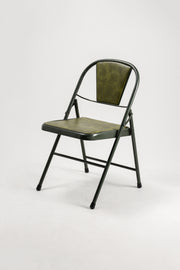 Green Fabric Folding Chair / 緑ファブリック 折りたたみイス