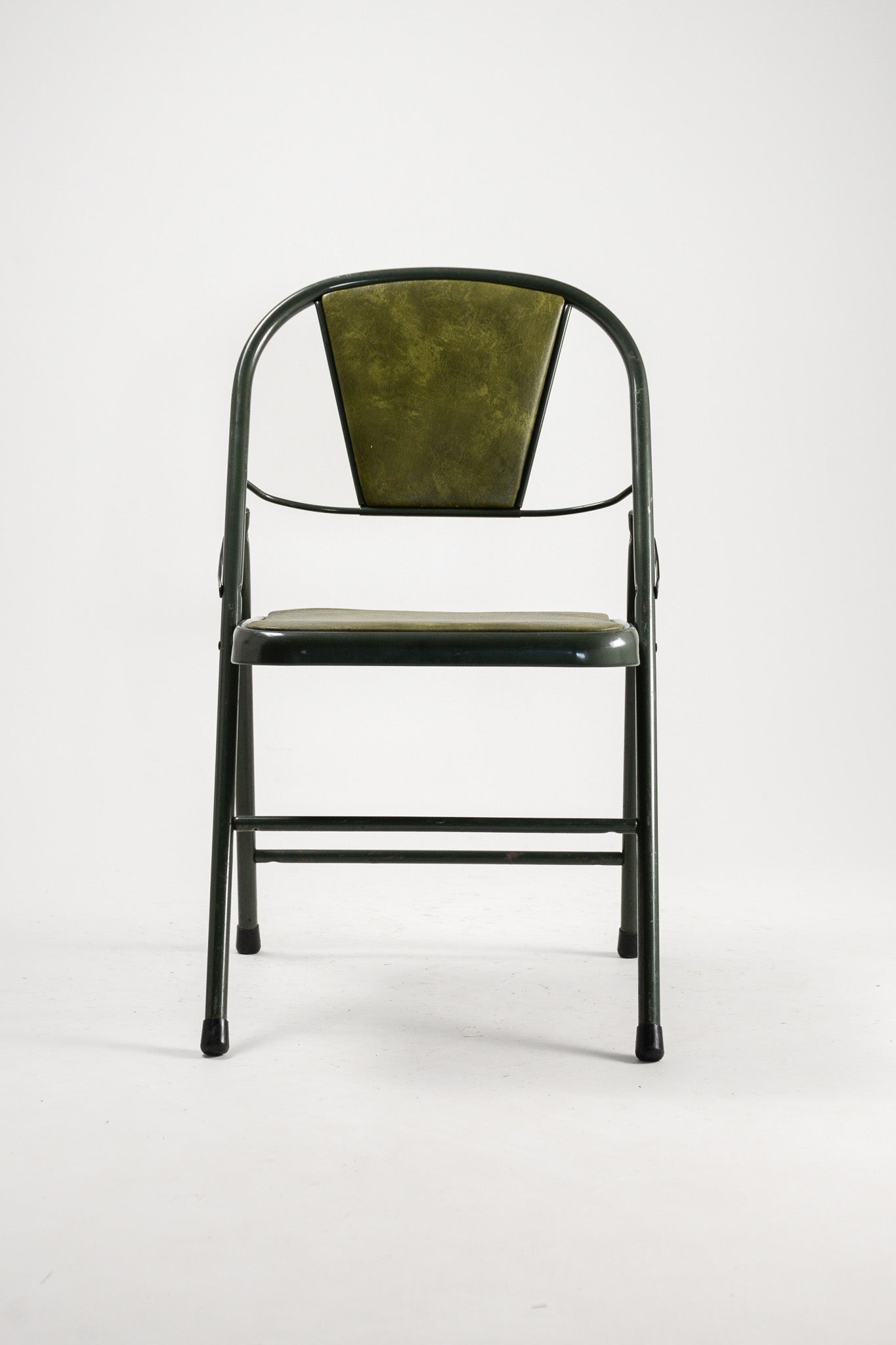 Green Fabric Folding Chair / 緑ファブリック 折りたたみイス
