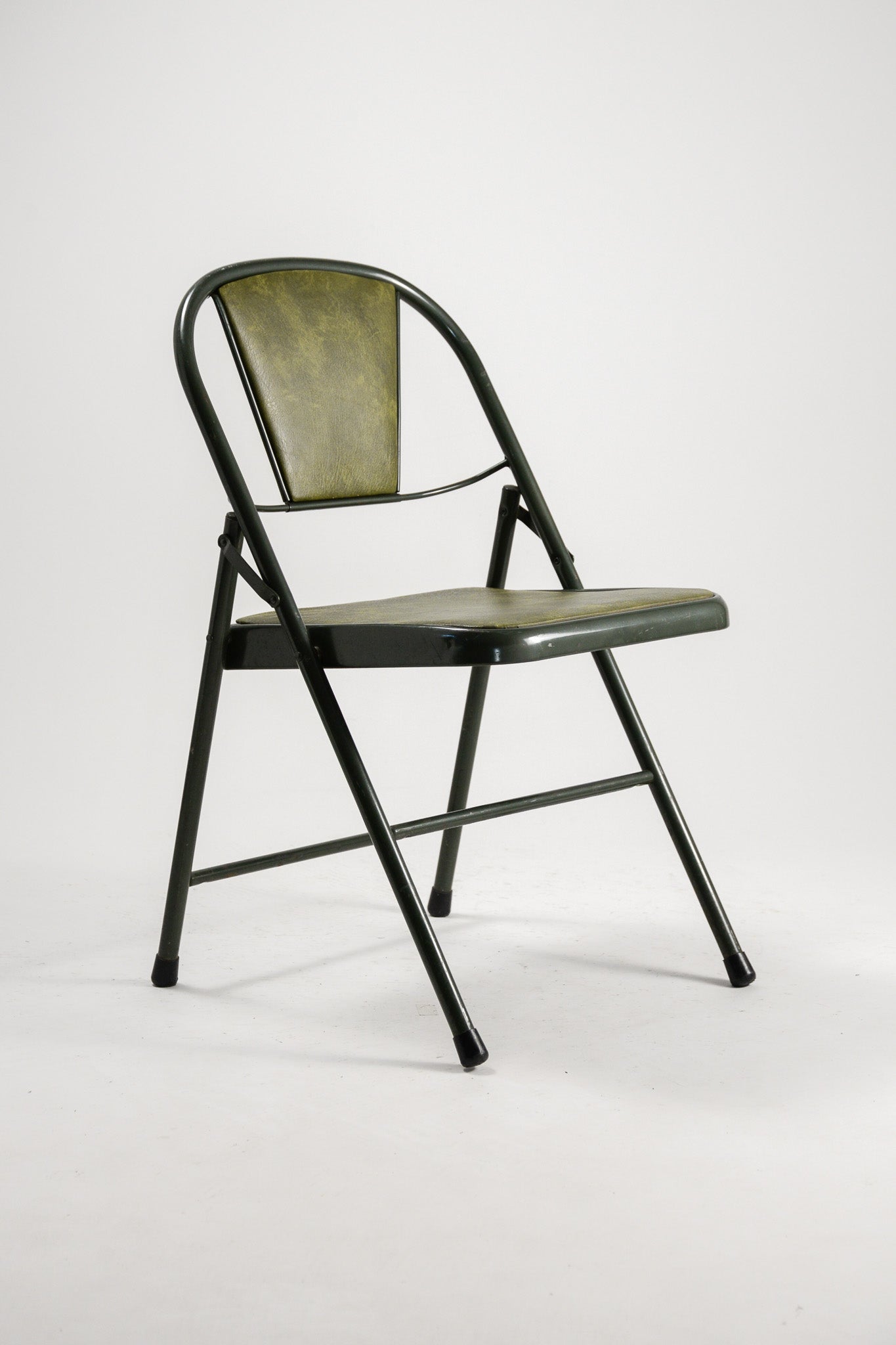 Green Fabric Folding Chair / 緑ファブリック 折りたたみイス
