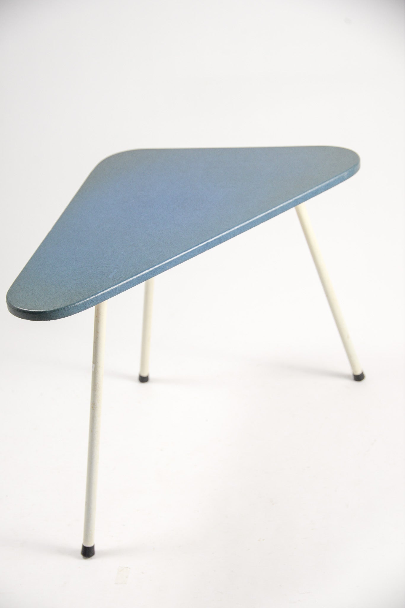 Triangular Coffee Table with Blue Top / 三角形テーブル ブルー天板