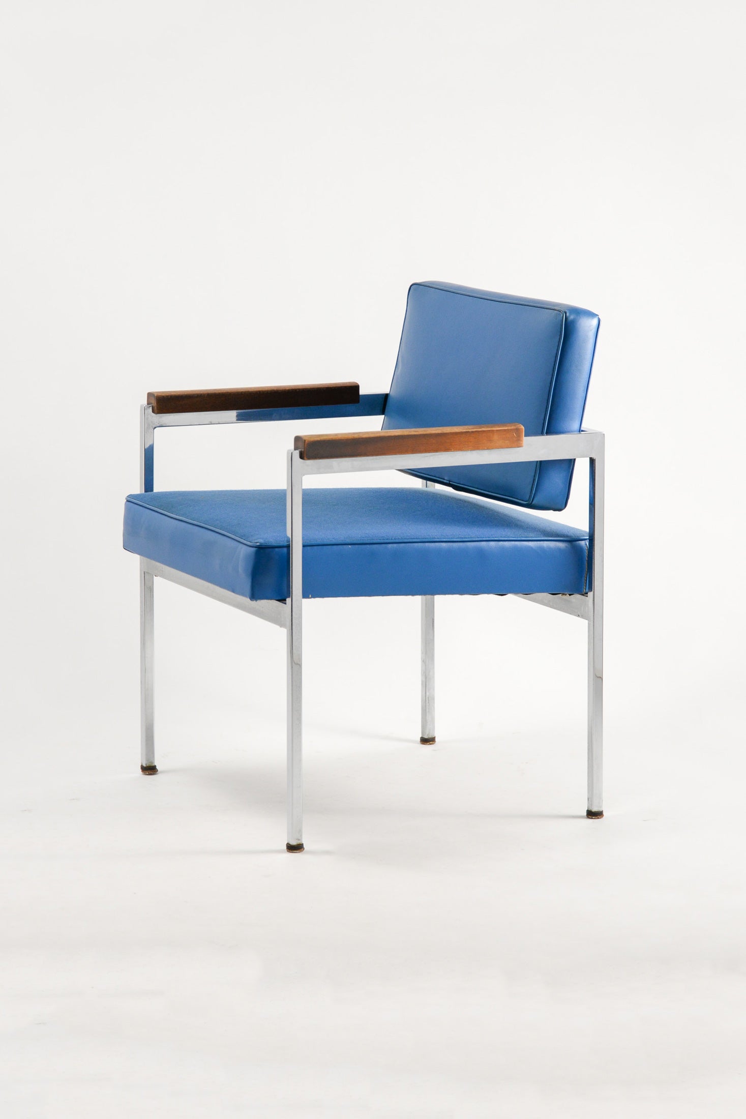 Blue Fabric Leather Armchair / ブルーファブリック アームチェア