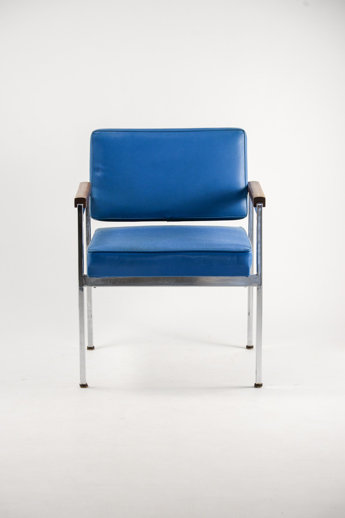 Blue Fabric Leather Armchair / ブルーファブリック アームチェア