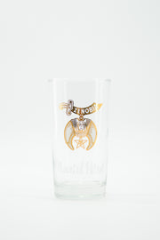 Shriner Glass Light Blue & Gold / シュライナー グラス 水色、金プリント