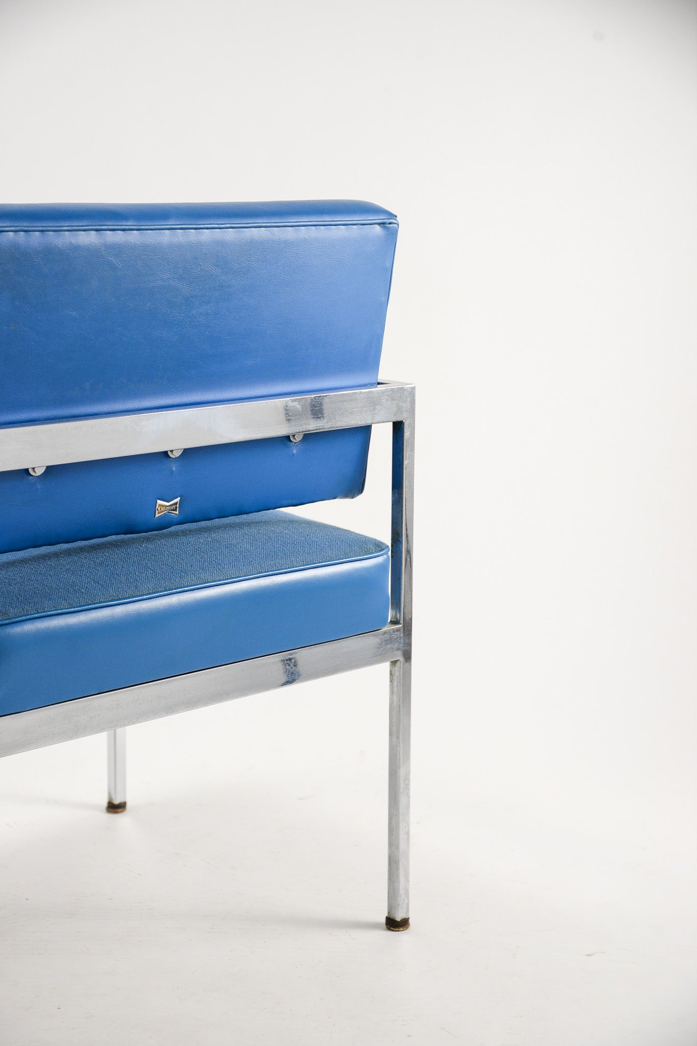 Blue Fabric Leather Armchair / ブルーファブリック アームチェア