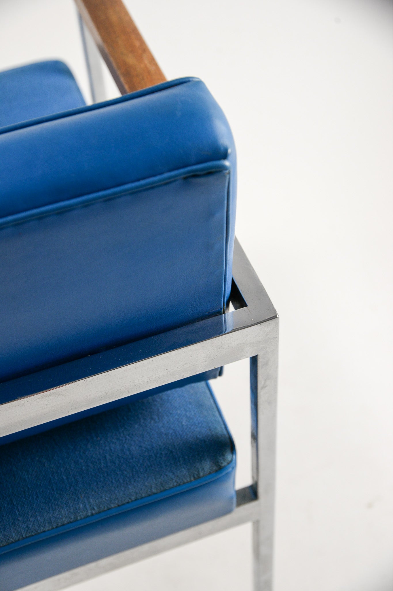 Blue Fabric Leather Armchair / ブルーファブリック アームチェア