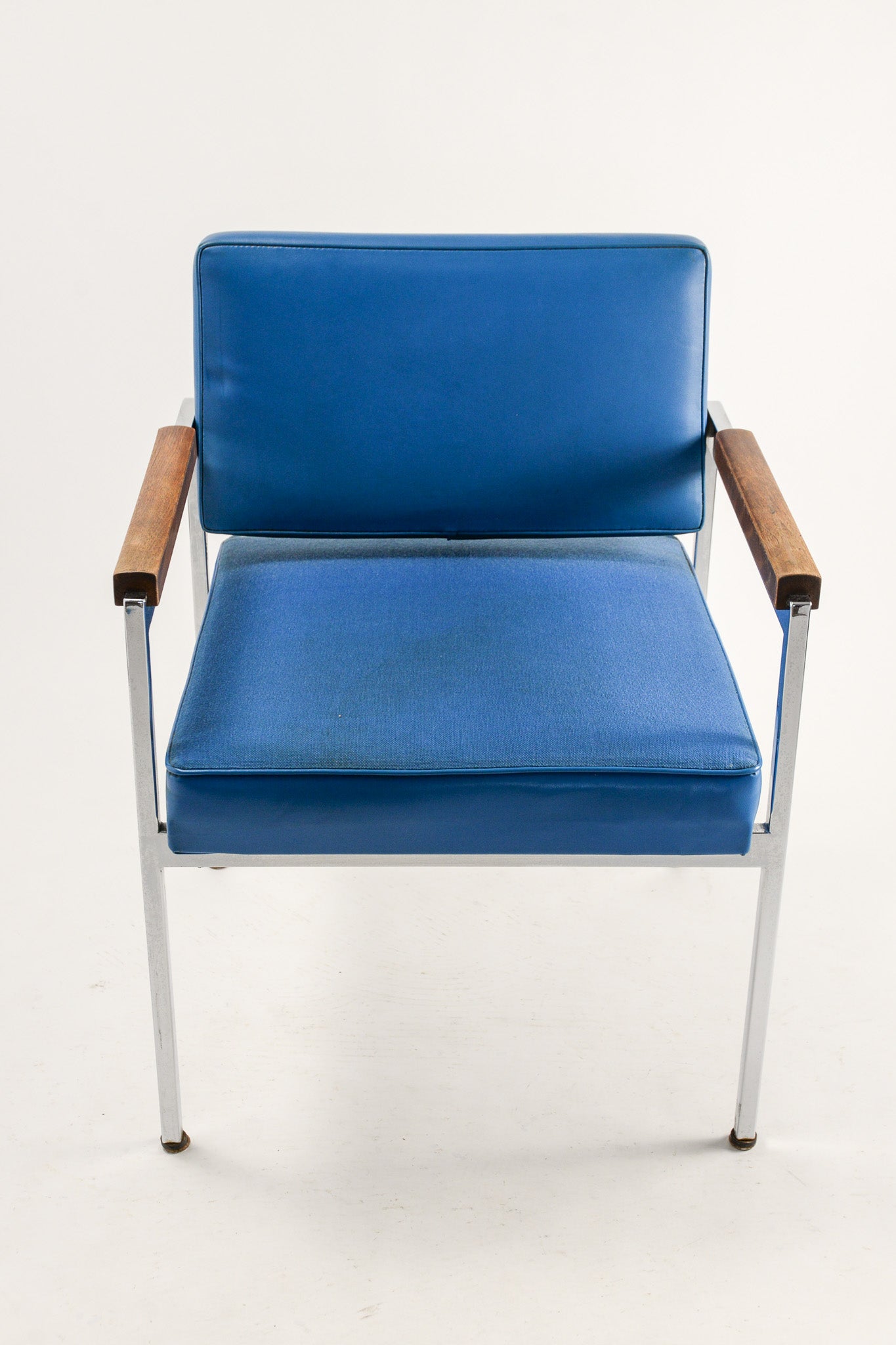 Blue Fabric Leather Armchair / ブルーファブリック アームチェア