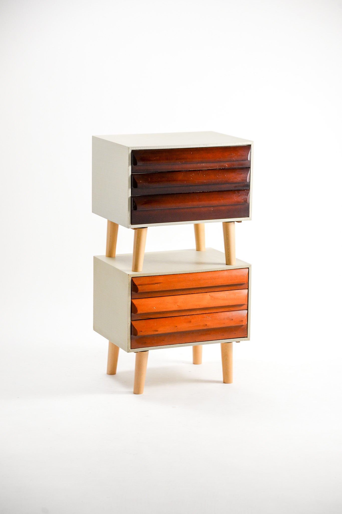 Wooden 3-Drawer Mini Cabinet / 木脚 3段ミニキャビネット