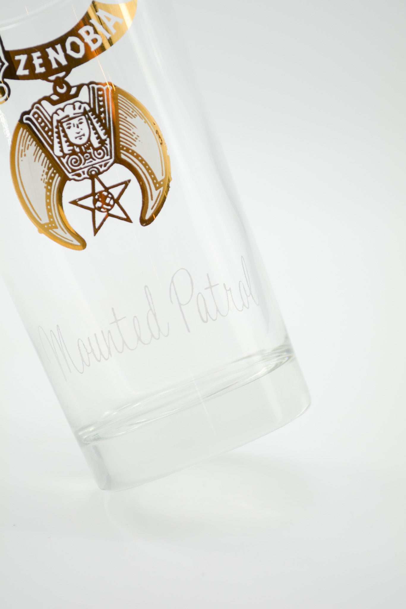 Shriner Glass Light Blue & Gold / シュライナー グラス 水色、金プリント