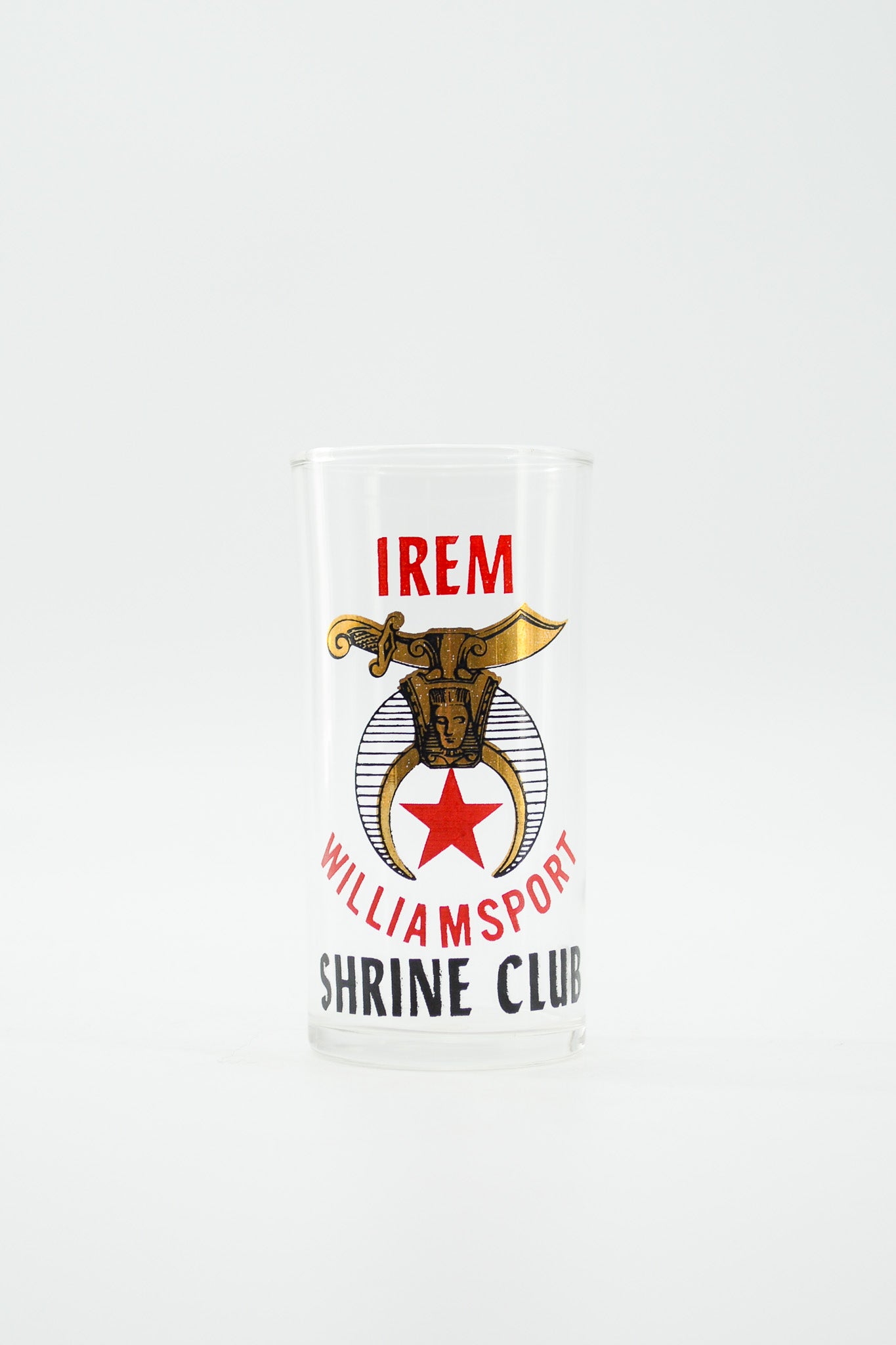 Shriner Glass Red & Gold / シュライナー　グラス　赤、金プリント