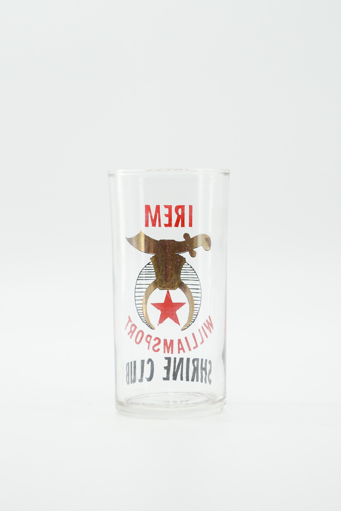 Shriner Glass Red & Gold / シュライナー　グラス　赤、金プリント
