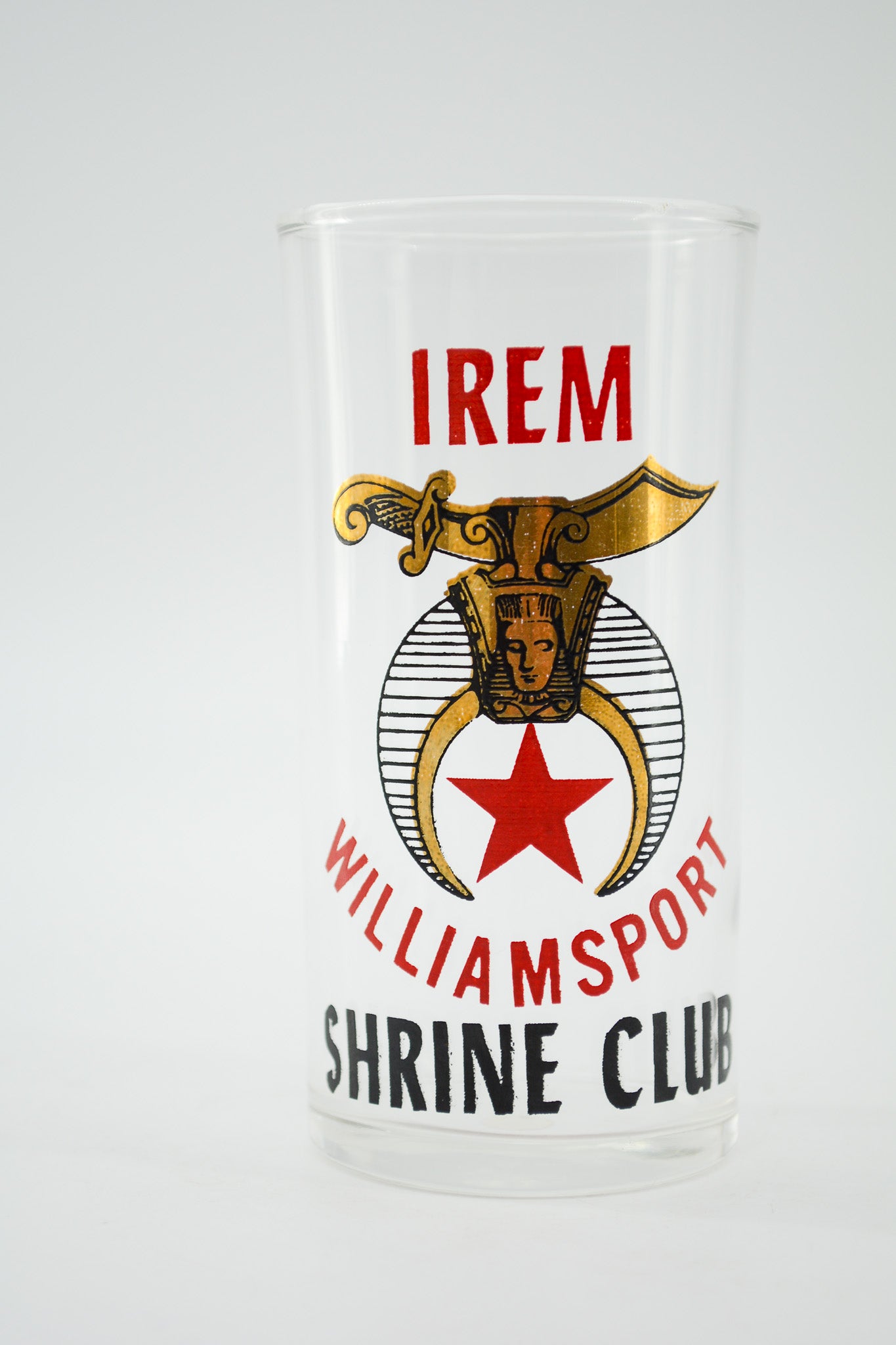 Shriner Glass Red & Gold / シュライナー　グラス　赤、金プリント