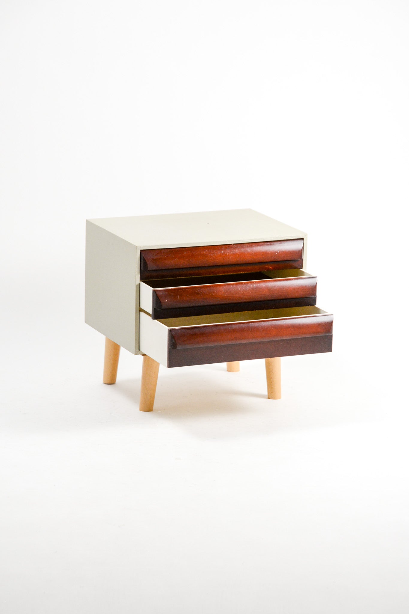 Wooden 3-Drawer Mini Cabinet / 木脚 3段ミニキャビネット