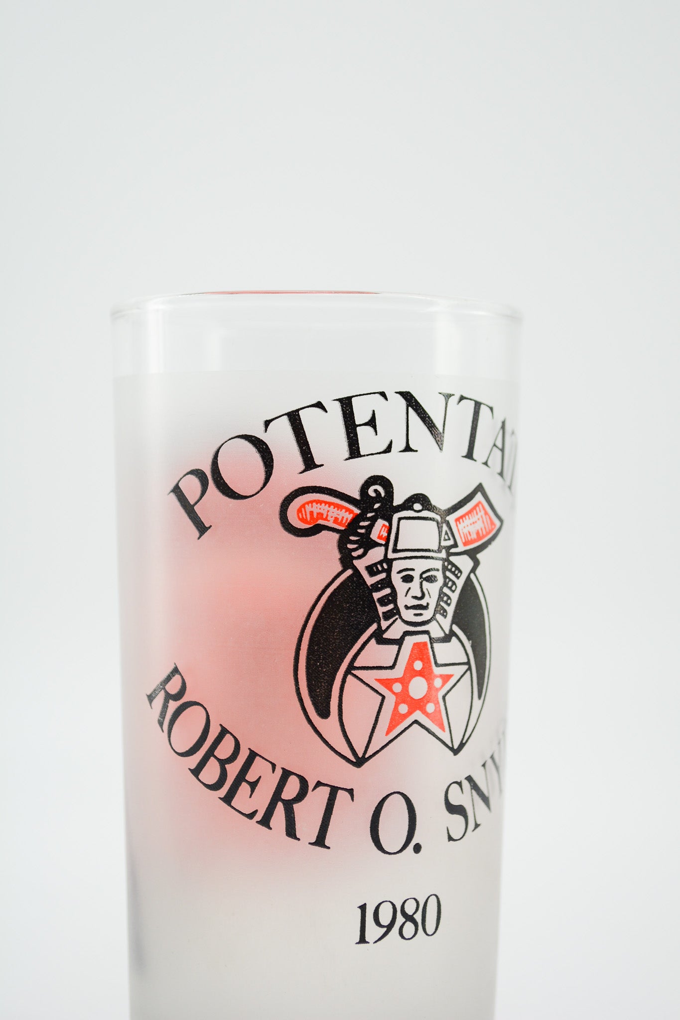 Shriners Glass with Fez Hat Print / シュライナー グラス フェズハットプリント