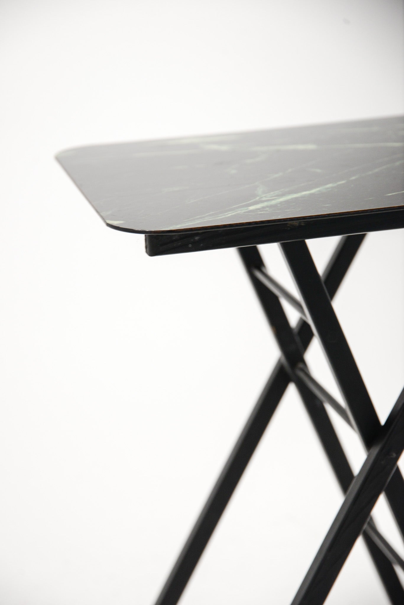 Folding Side Table Green & Black / 折りたたみ サイドテーブル (グリーン & 黒天板)