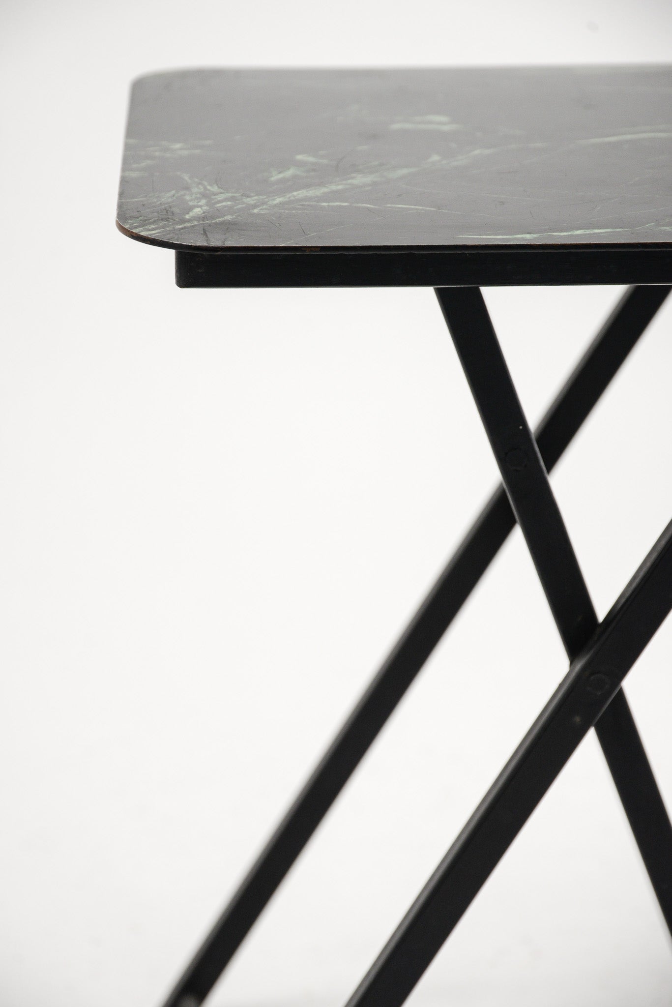 Folding Side Table Green & Black / 折りたたみ サイドテーブル (グリーン & 黒天板)