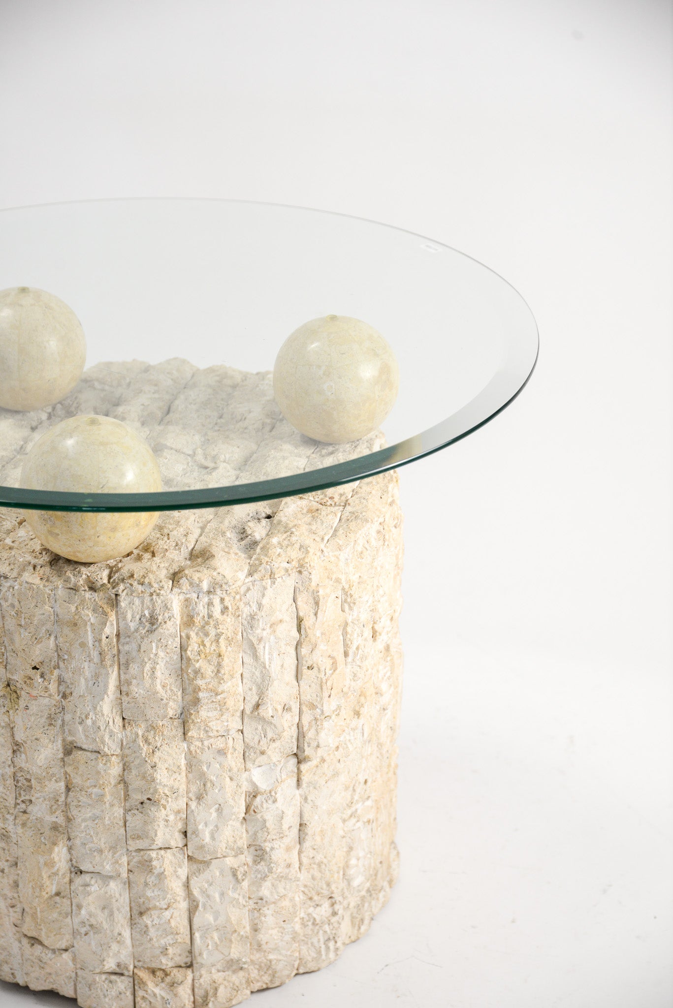 Glass Top Circle Side Table / ガラストップ サークルテーブル