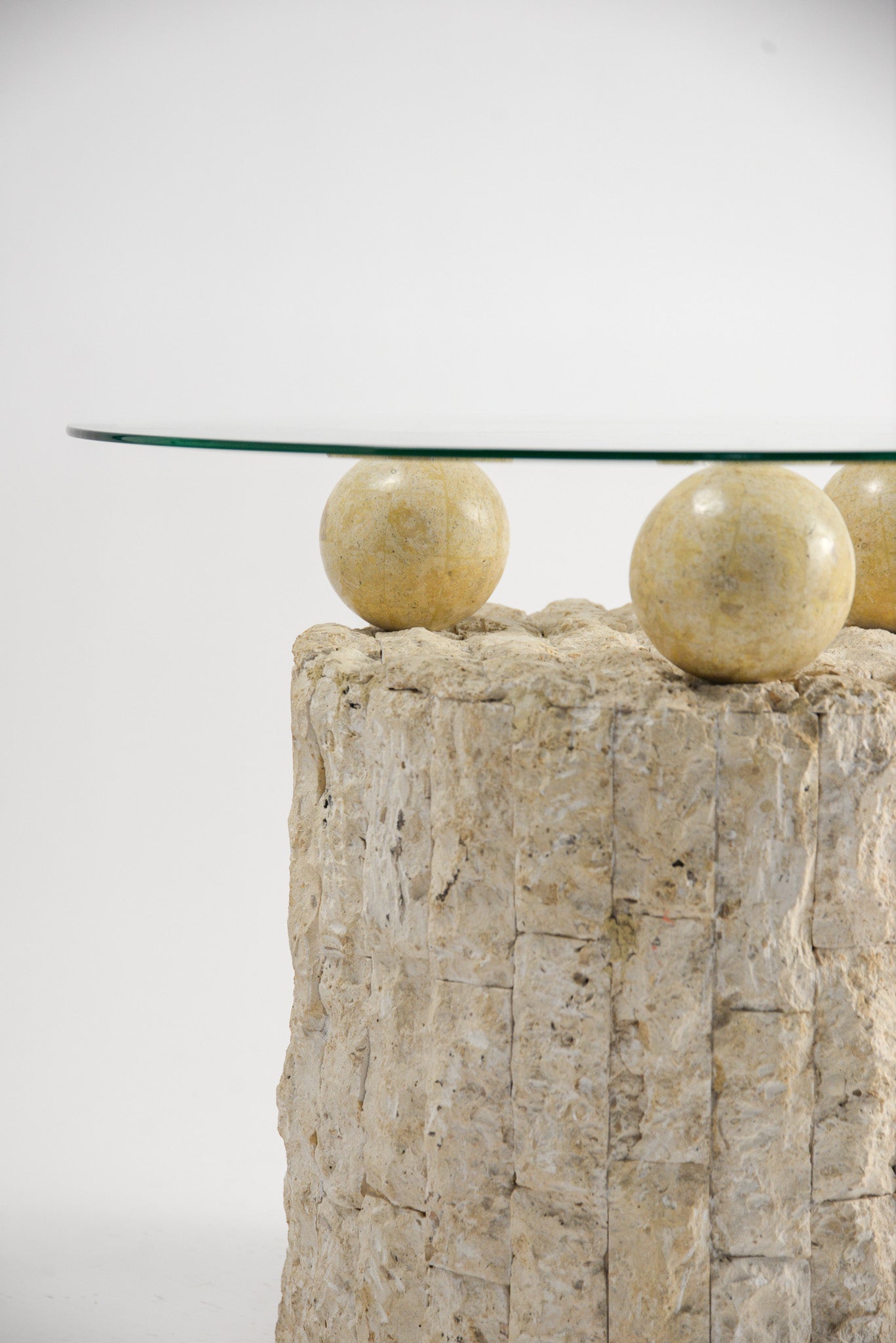 Glass Top Circle Side Table / ガラストップ サークルテーブル