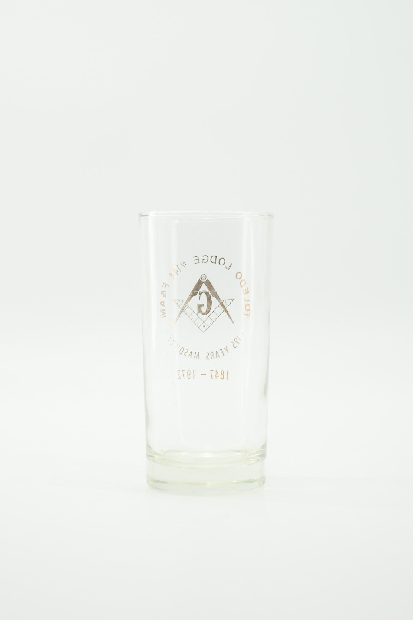 Toledo Lodge Freemasonry 125th Anniversary Glass / トレド・ロッジ フリーメイソン 125周年記念グラス
