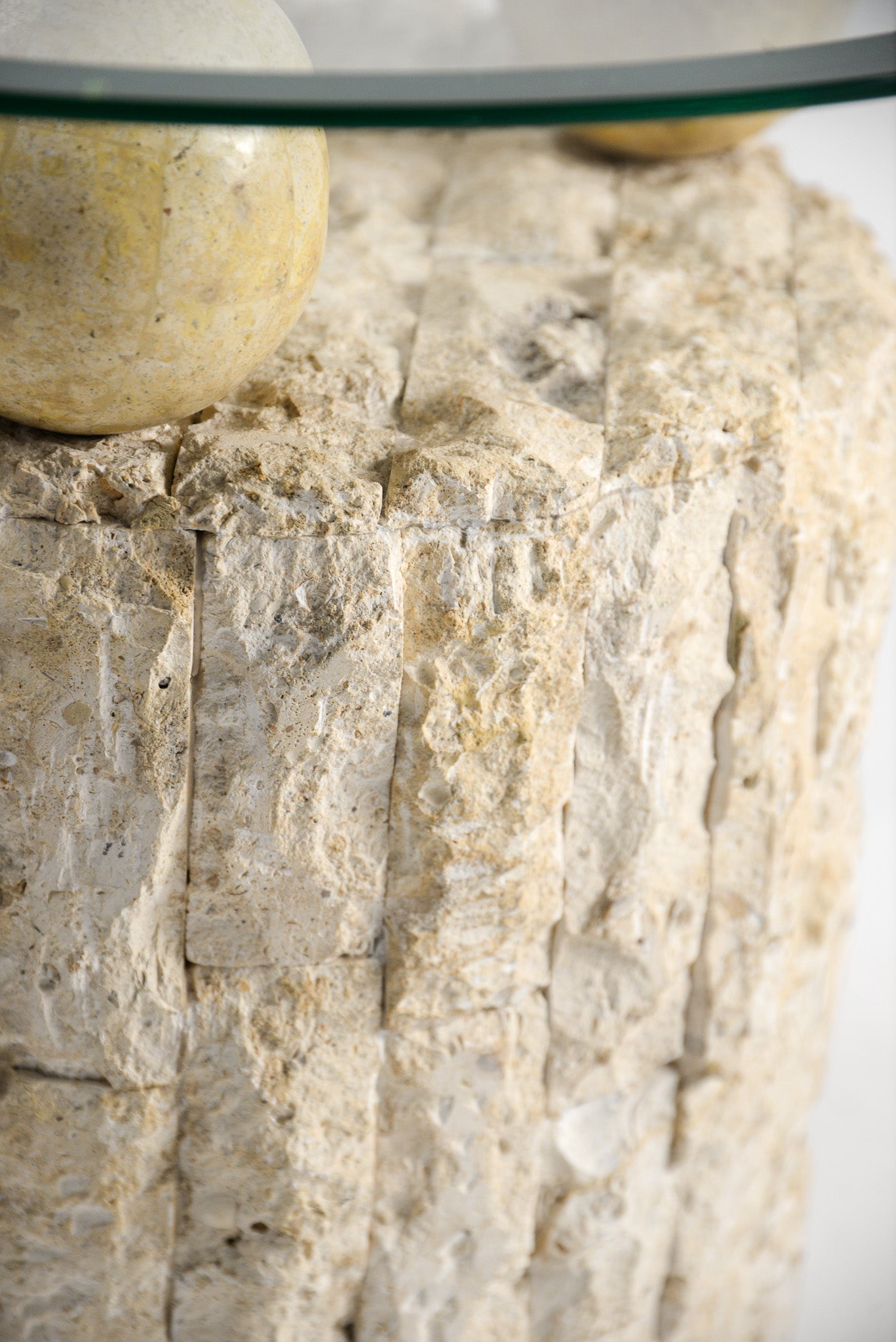 Glass Top Circle Side Table / ガラストップ サークルテーブル