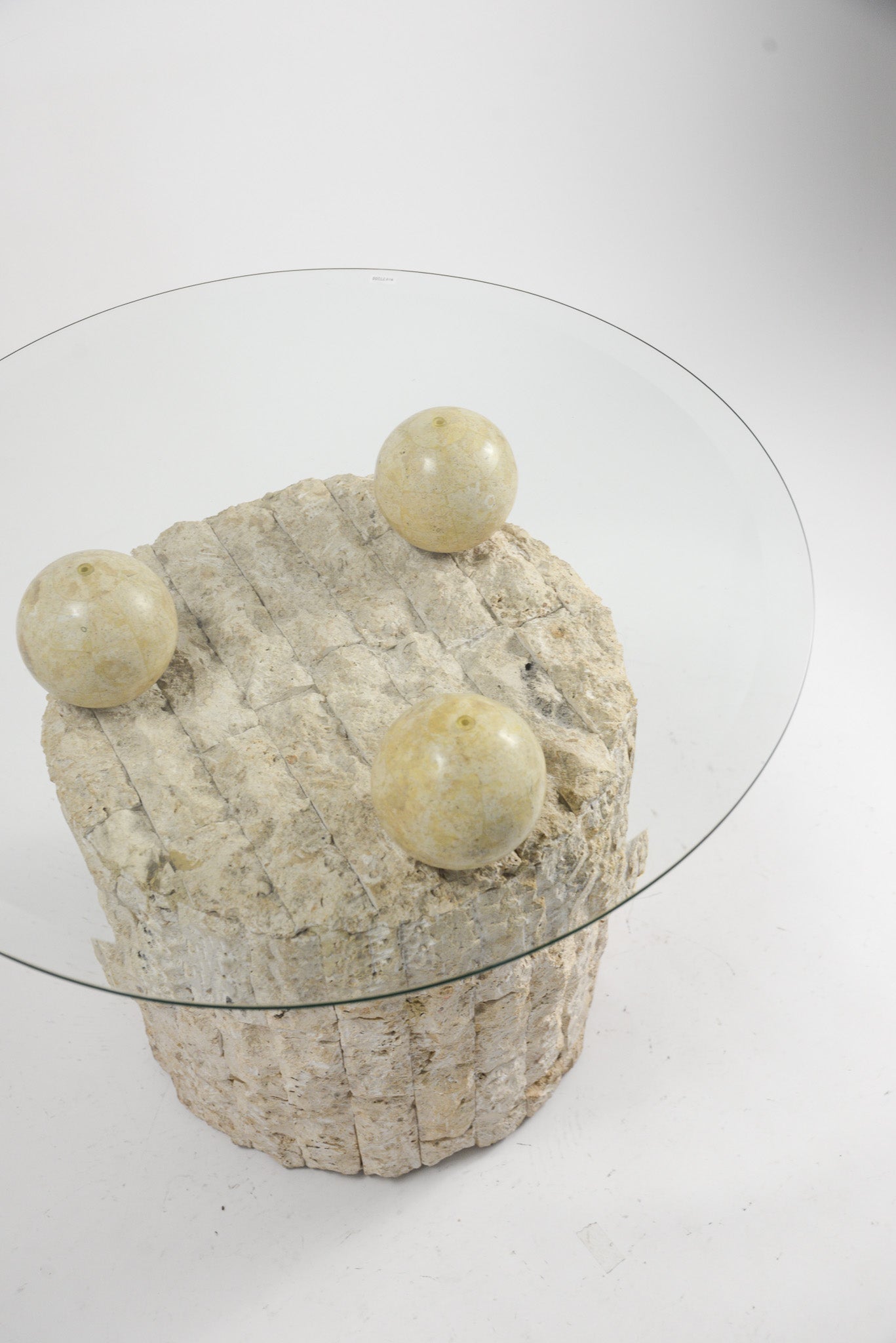 Glass Top Circle Side Table / ガラストップ サークルテーブル