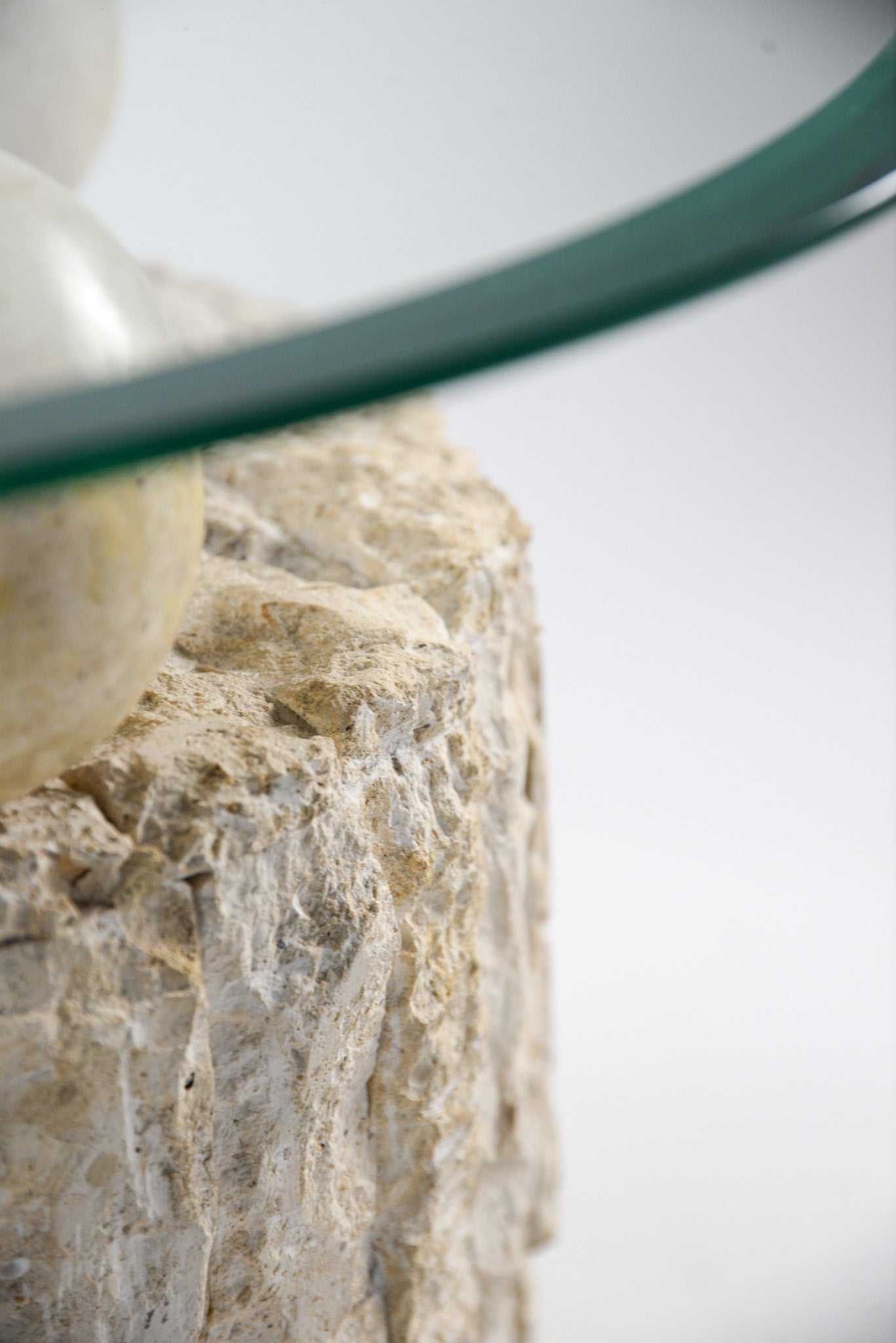 Glass Top Circle Side Table / ガラストップ サークルテーブル