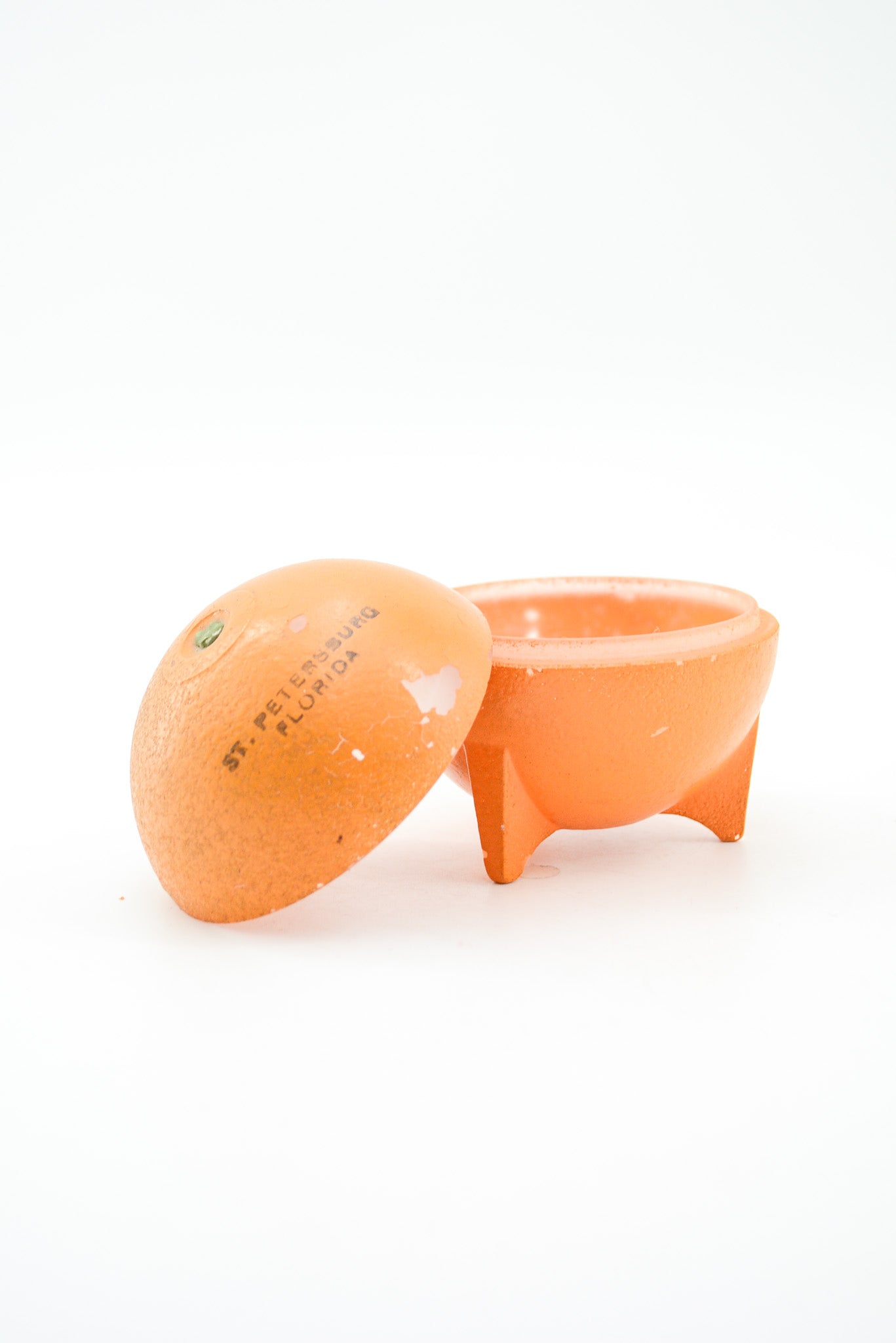 Orange Lidded Pot "St. Petersburg Florida" / オレンジ型 蓋付きポット