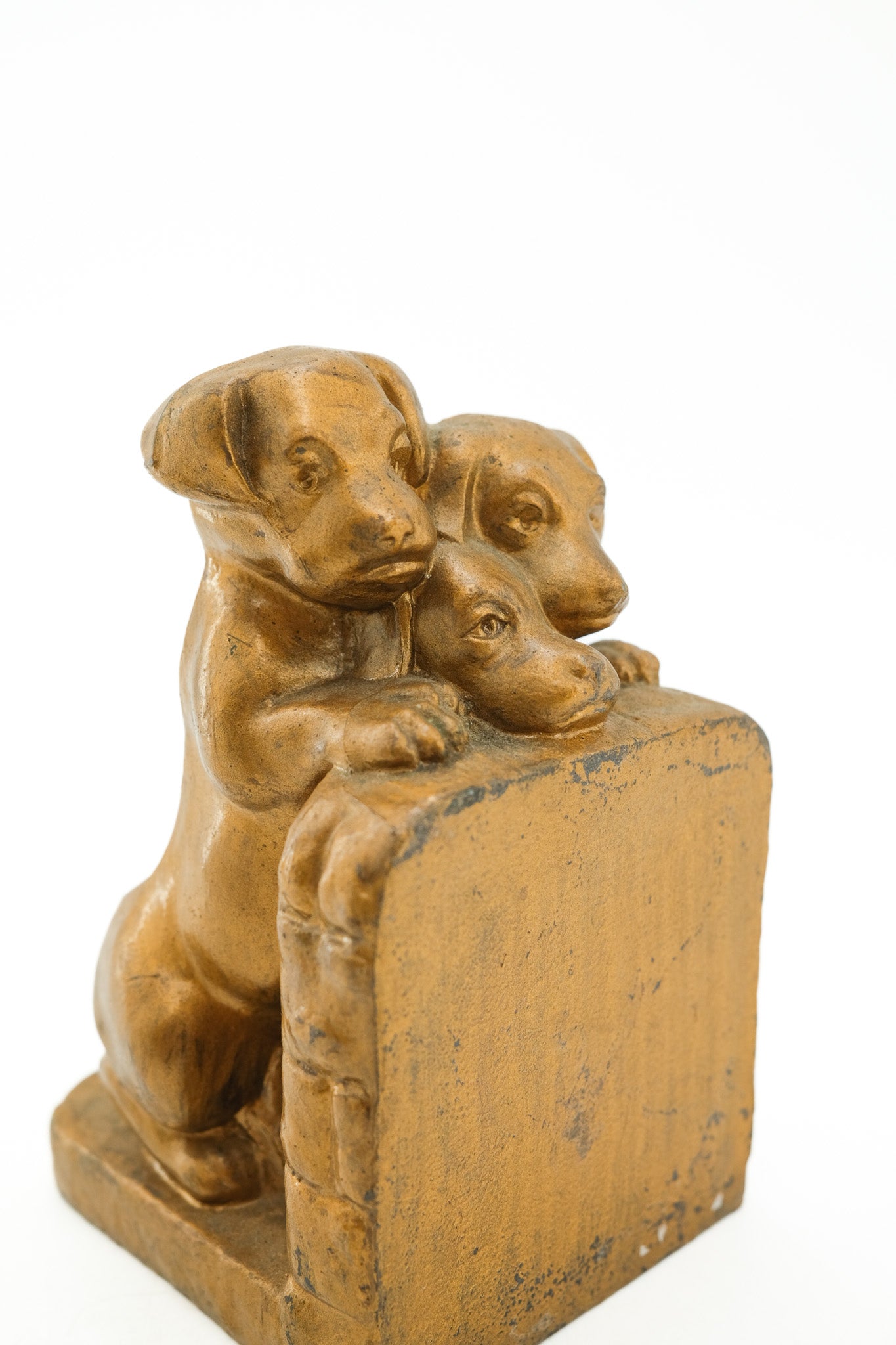 Three Puppies Metal Bookends / 3匹の子犬の金属製ブックエンド
