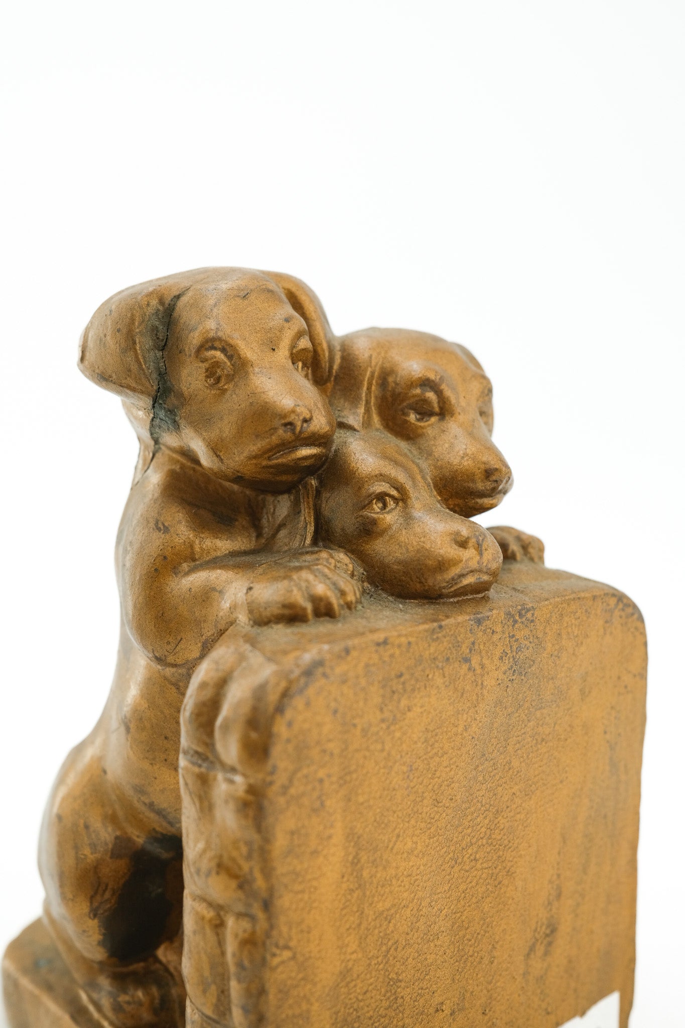 Three Puppies Metal Bookends / 3匹の子犬の金属製ブックエンド