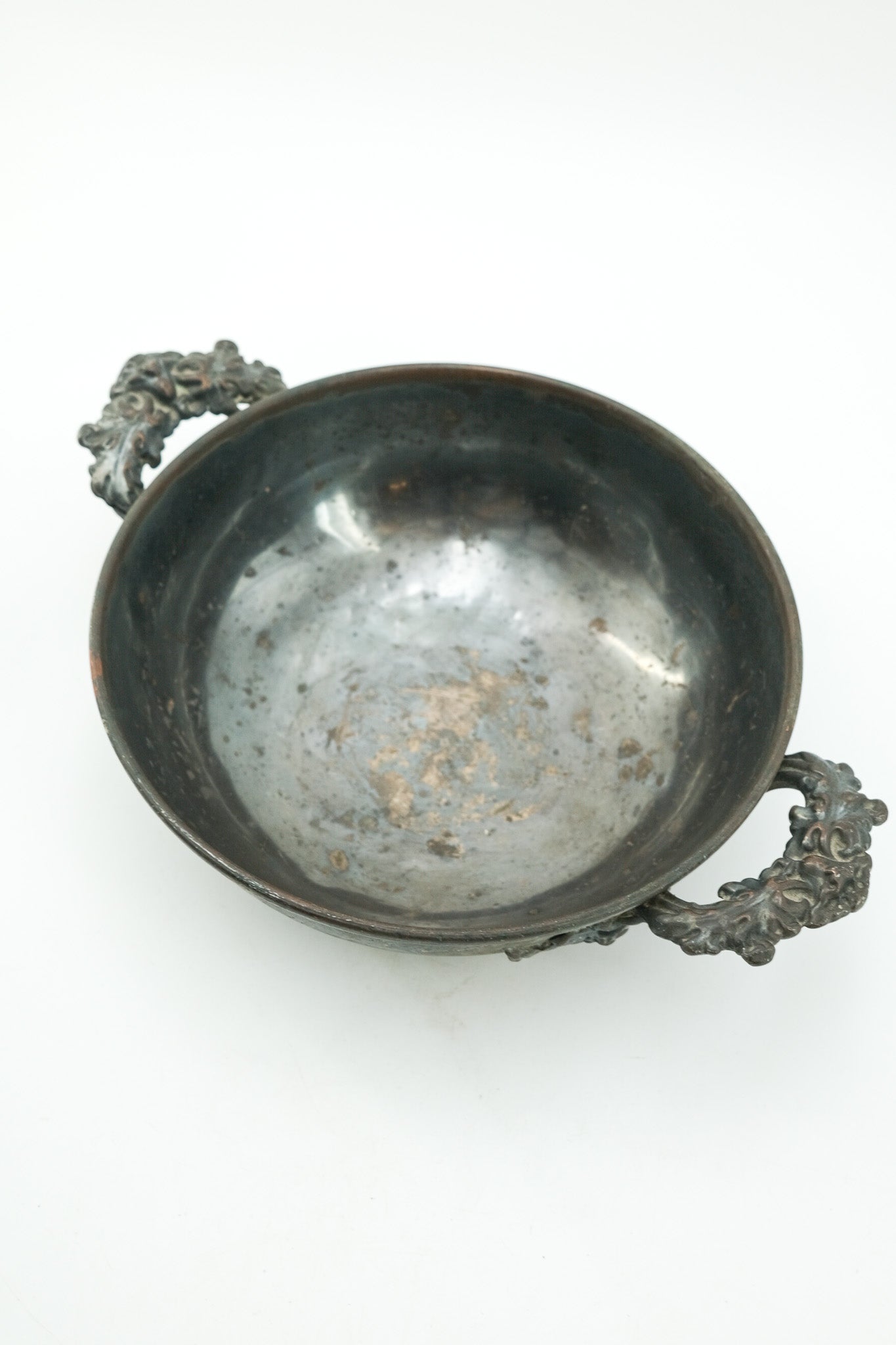 Silver Plated Serving Bowl with Copper Bleeding / シルバープレート サービングボウル