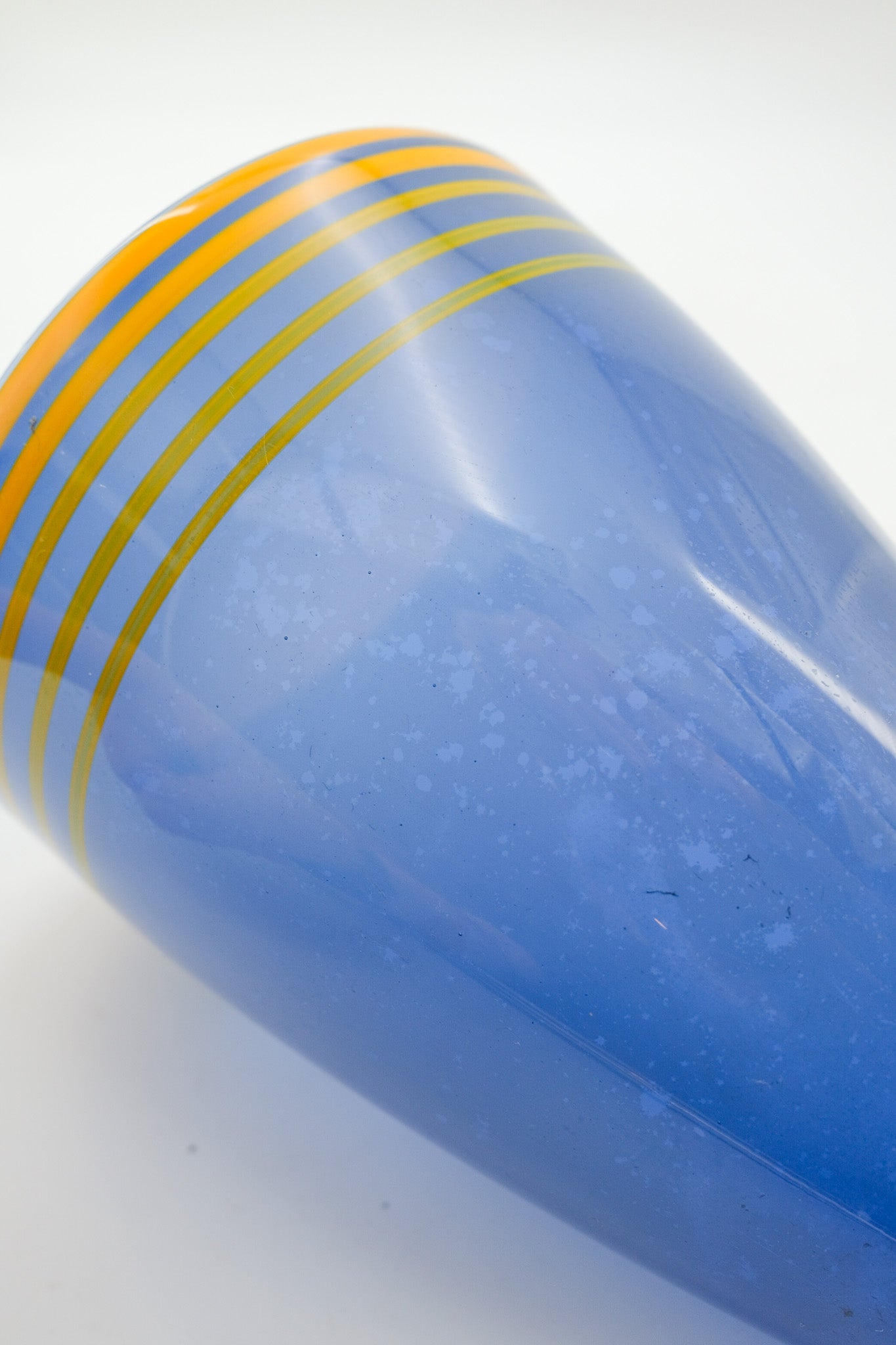Blue and Yellow Tornado Line Glass Vase / ブルー＆イエロー トルネードライン ガラス花器