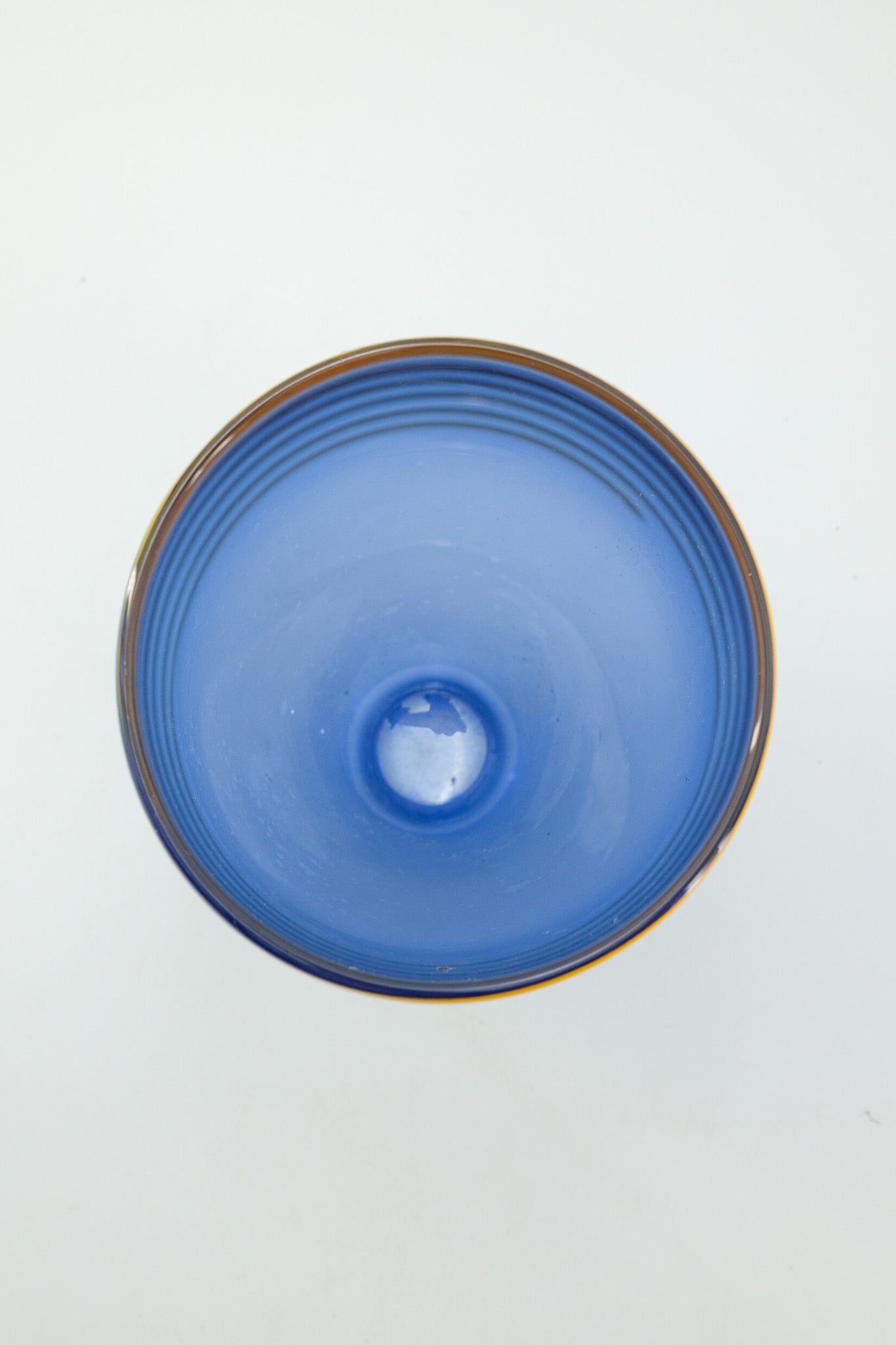Blue and Yellow Tornado Line Glass Vase / ブルー＆イエロー トルネードライン ガラス花器