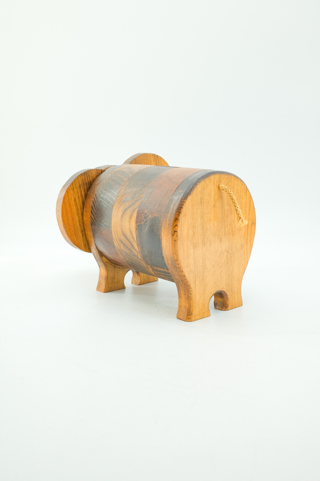 Wooden Elephant Money Box / 木製 ゾウの貯金箱