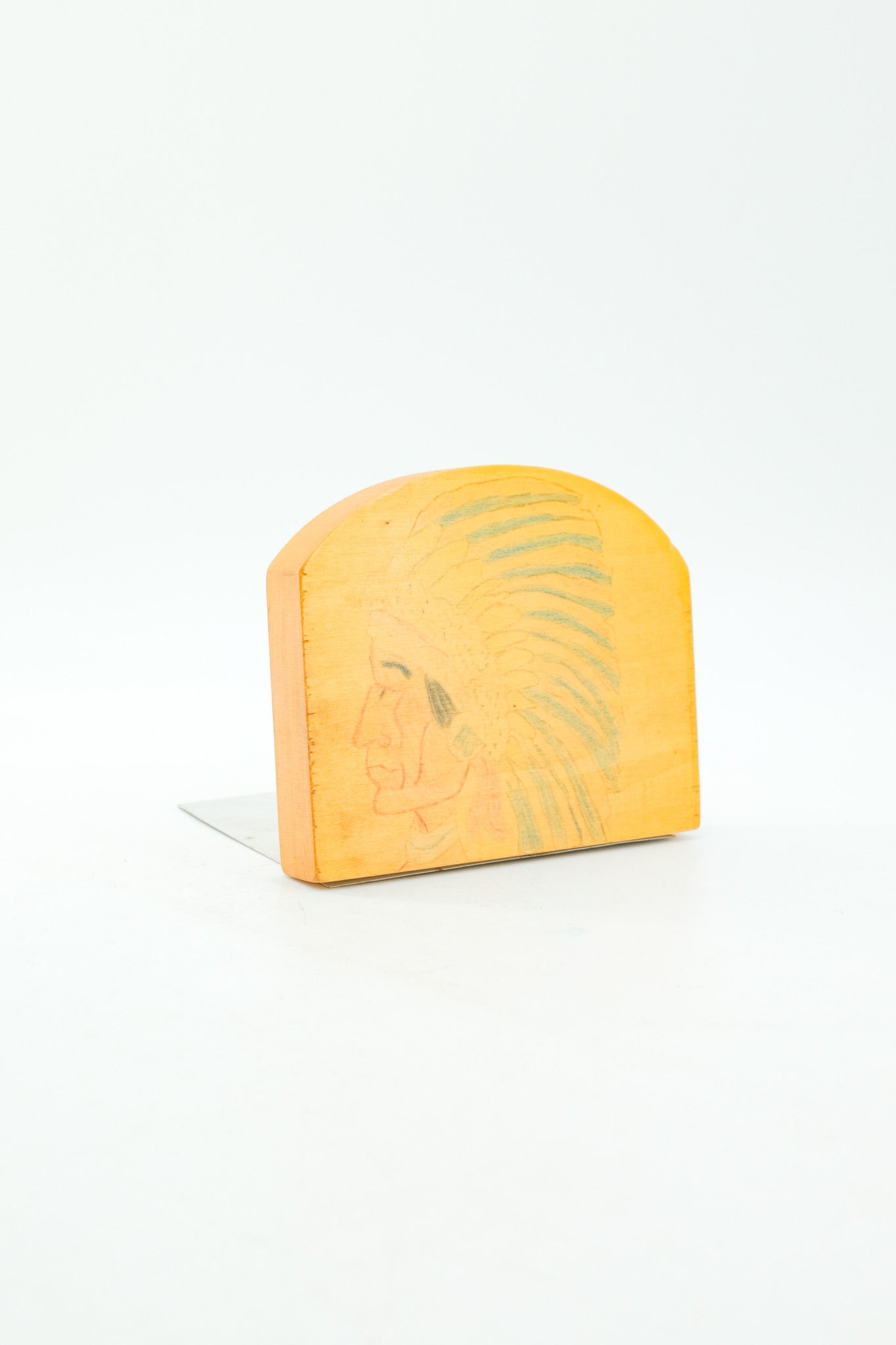 Native American Motif Wood Bookends / ネイティブアメリカンモチーフ ウッドブックエンド