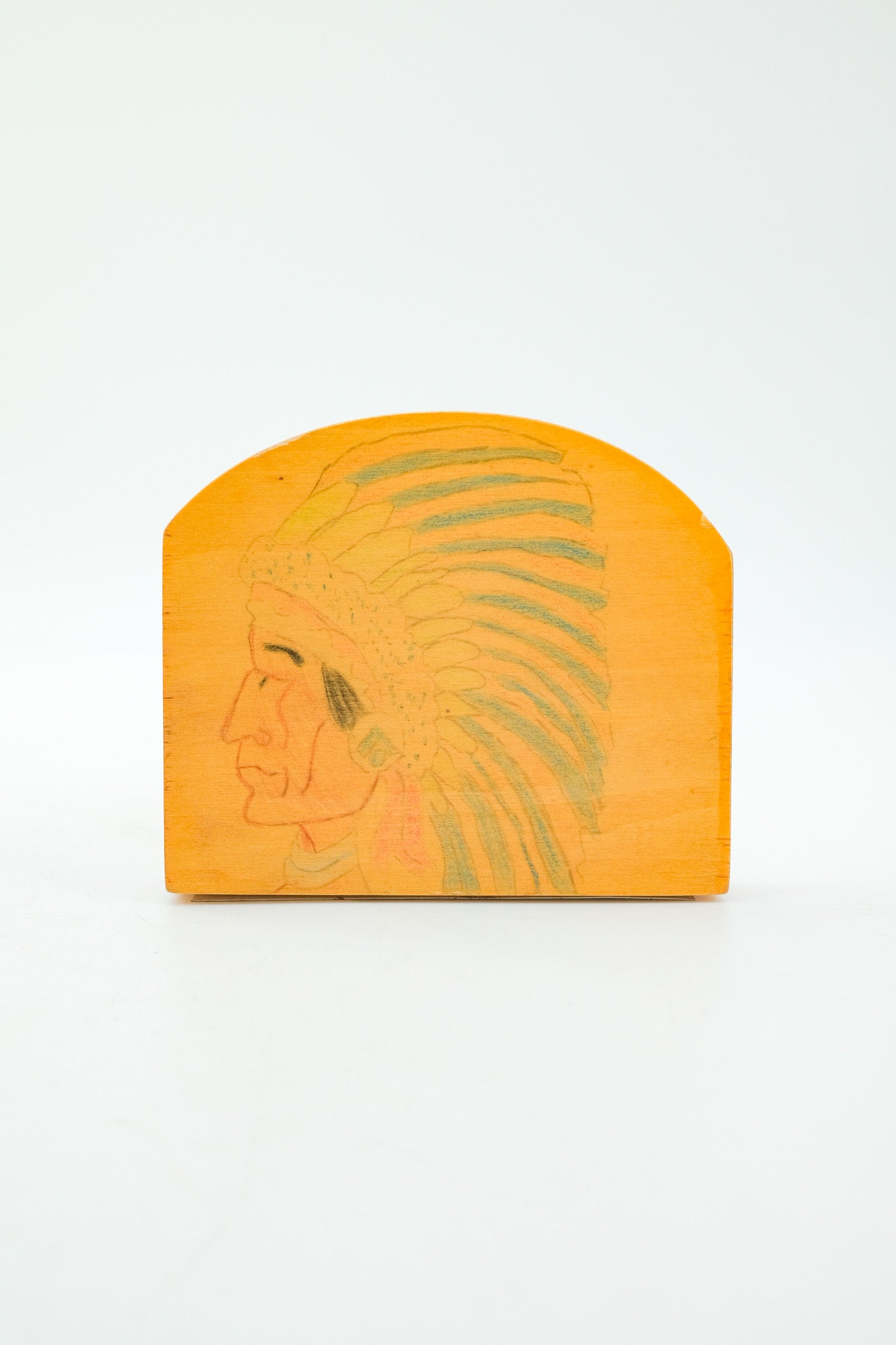 Native American Motif Wood Bookends / ネイティブアメリカンモチーフ ウッドブックエンド