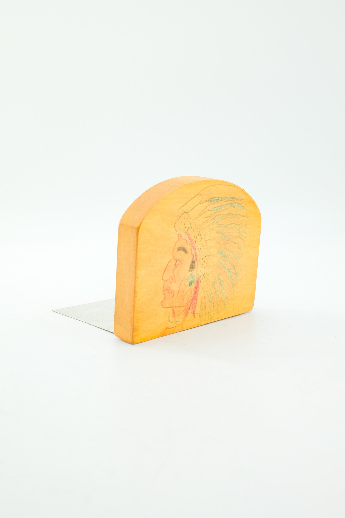 Native American Motif Wood Bookends / ネイティブアメリカンモチーフ ウッドブックエンド