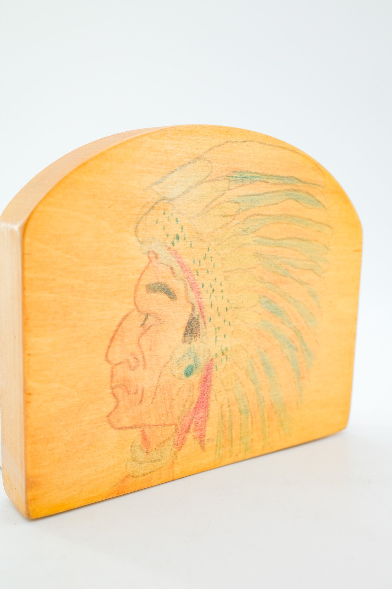 Native American Motif Wood Bookends / ネイティブアメリカンモチーフ ウッドブックエンド
