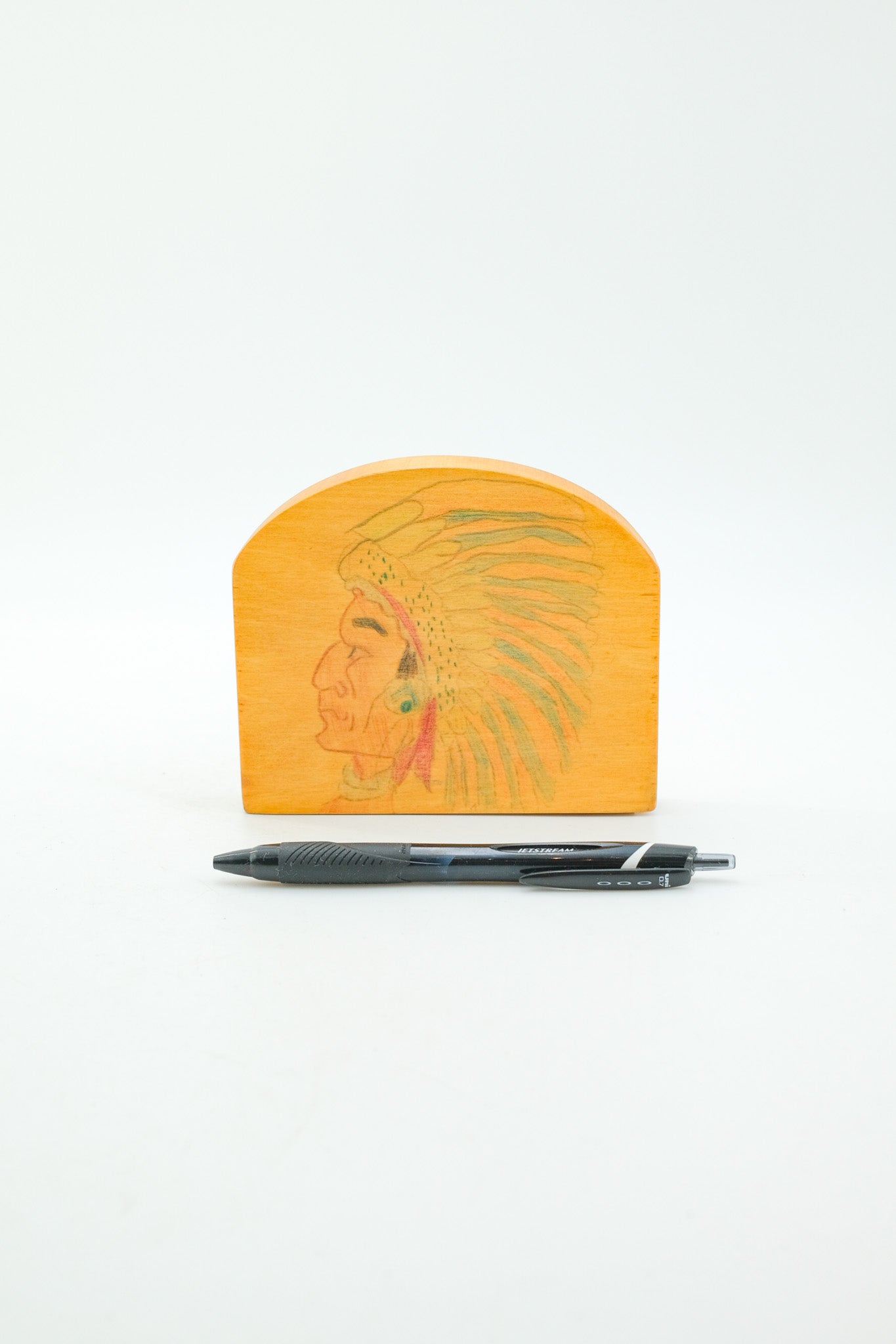Native American Motif Wood Bookends / ネイティブアメリカンモチーフ ウッドブックエンド