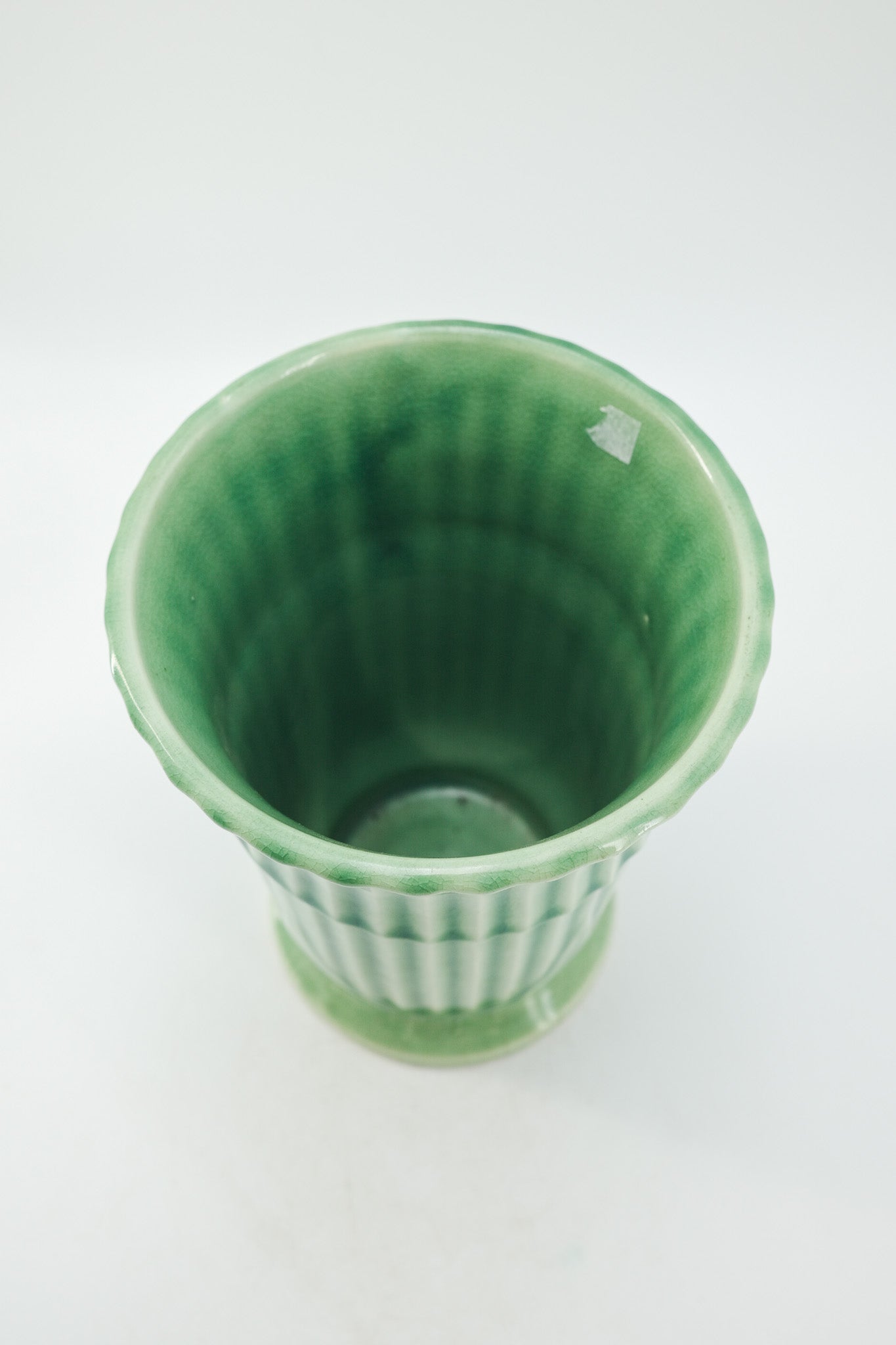 Vintage Ceramic Fluted Vase / ヴィンテージ セラミック フルーテッド フラワーベース