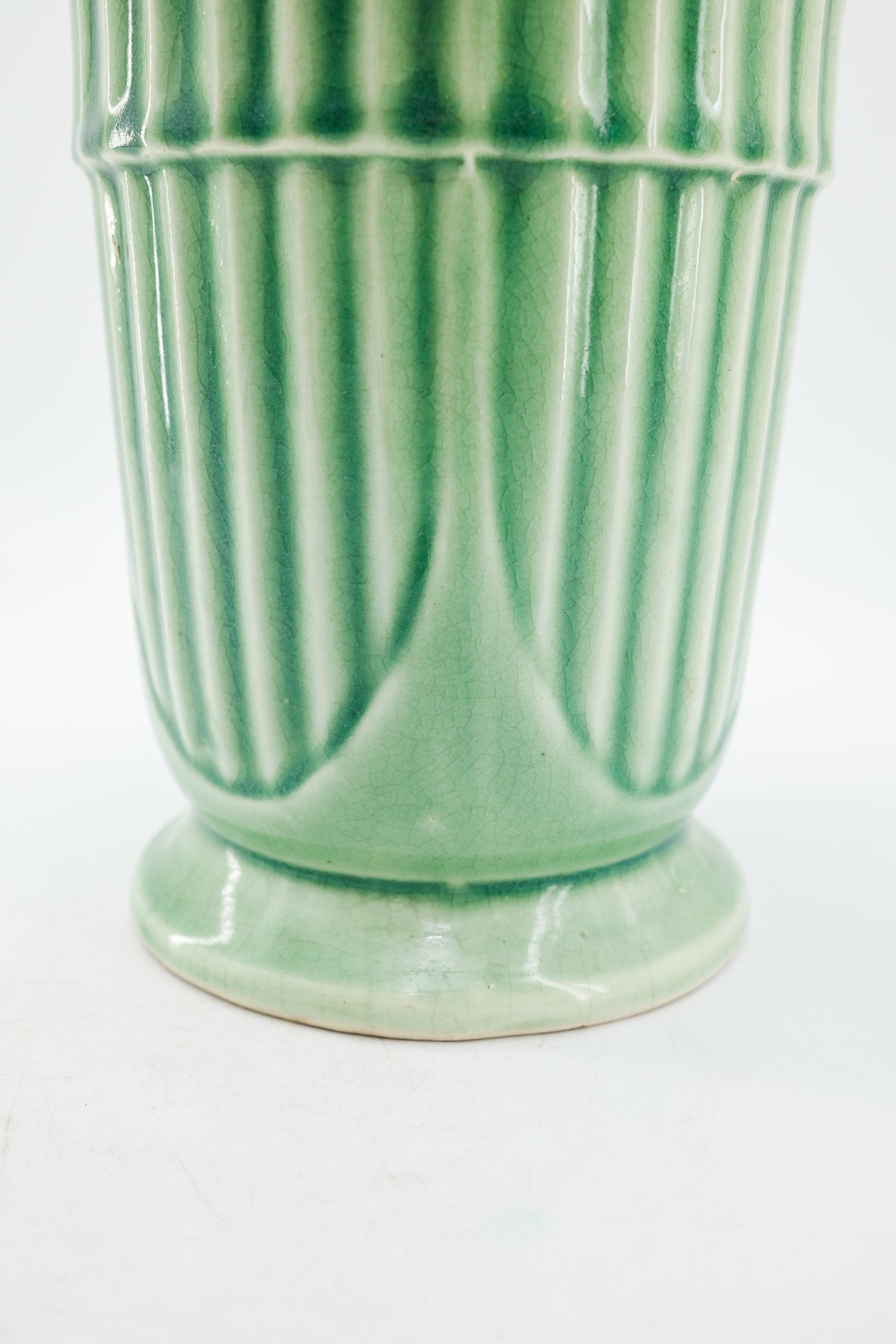 Vintage Ceramic Fluted Vase / ヴィンテージ セラミック フルーテッド フラワーベース