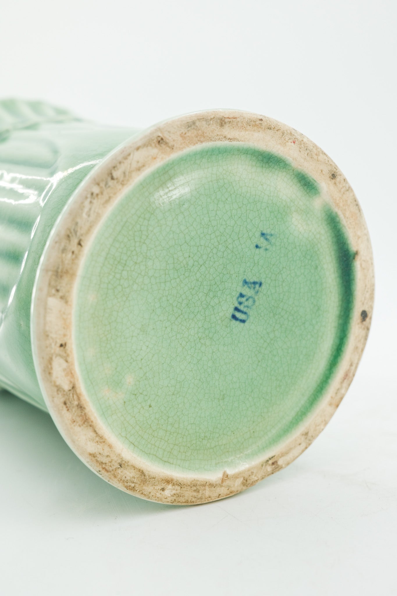 Vintage Ceramic Fluted Vase / ヴィンテージ セラミック フルーテッド フラワーベース