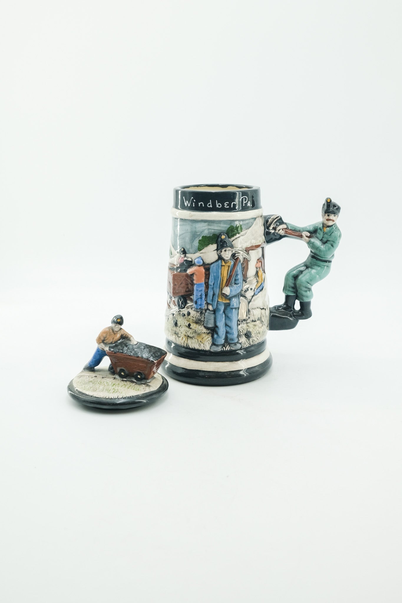 Windber Pa. Ceramic Beer Stein / ウィンバー 炭鉱夫モチーフ 陶器製