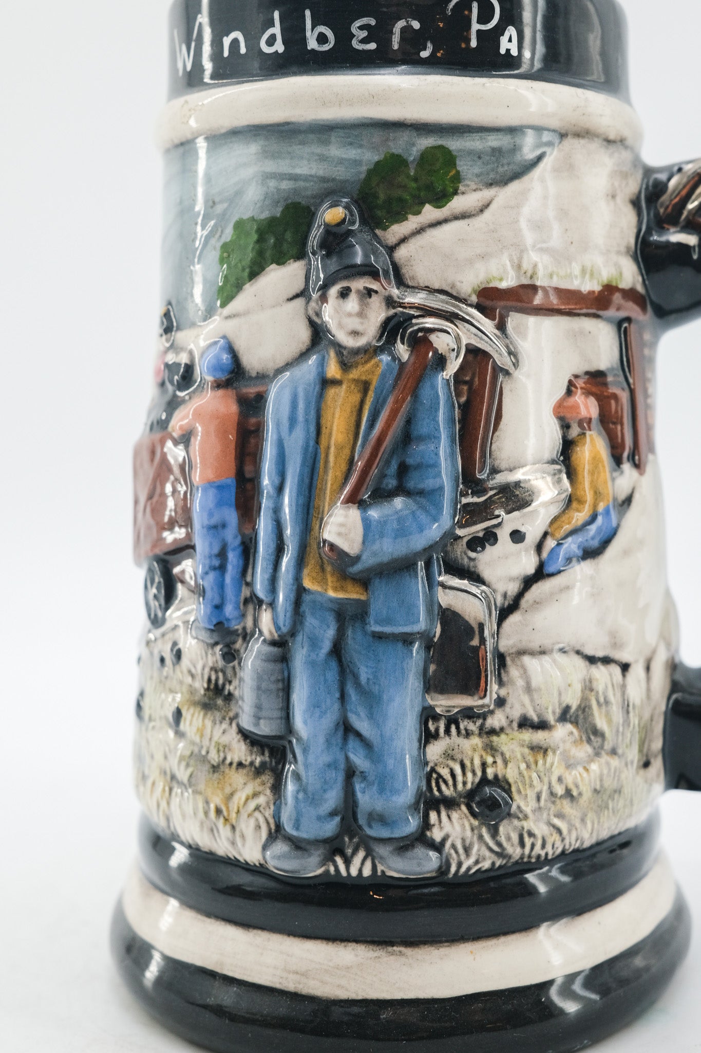 Windber Pa. Ceramic Beer Stein / ウィンバー 炭鉱夫モチーフ 陶器製