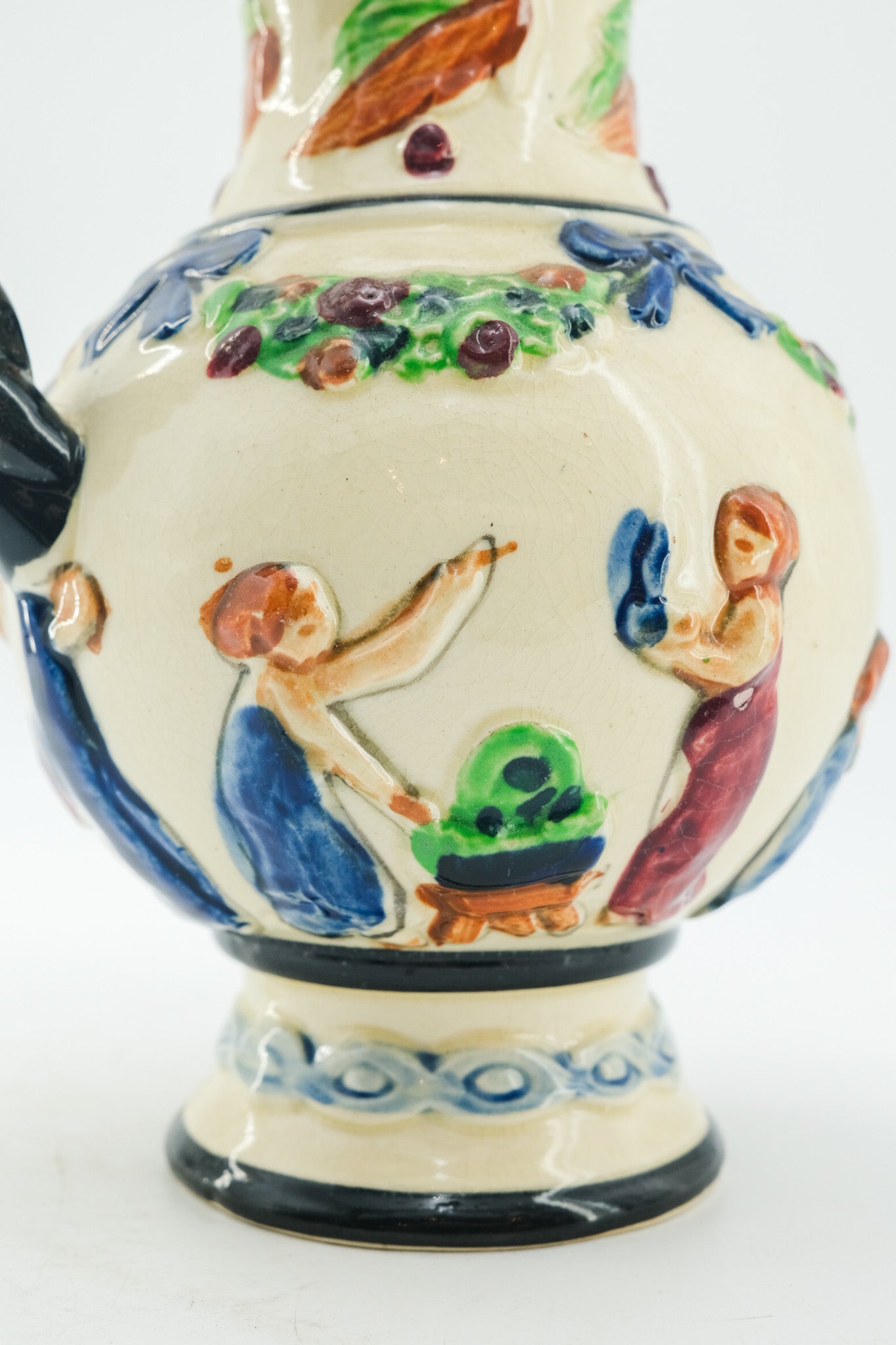 Vintage Ceramic Pitcher with Twisted Handle / ヴィンテージ